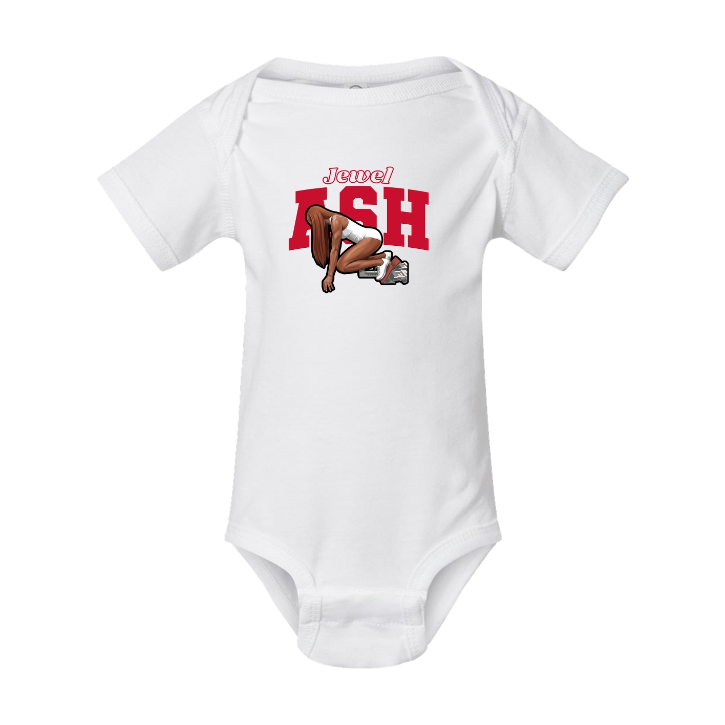 Baby Onesie — Name Arch in White