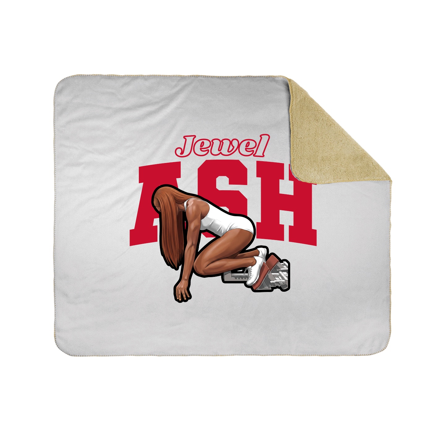 Throw Blanket — Name Arch in White