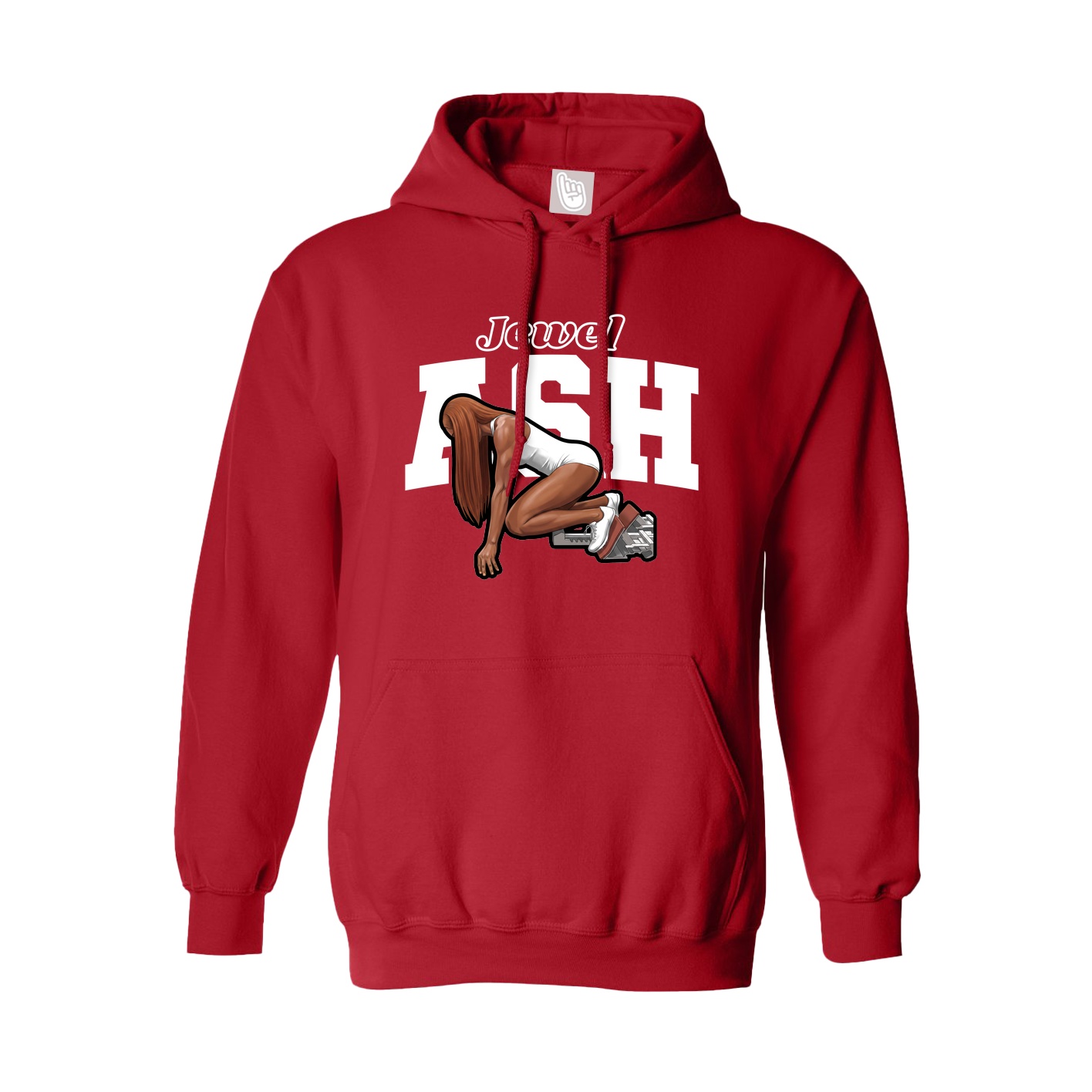 Hoodie — Name Arch in Red