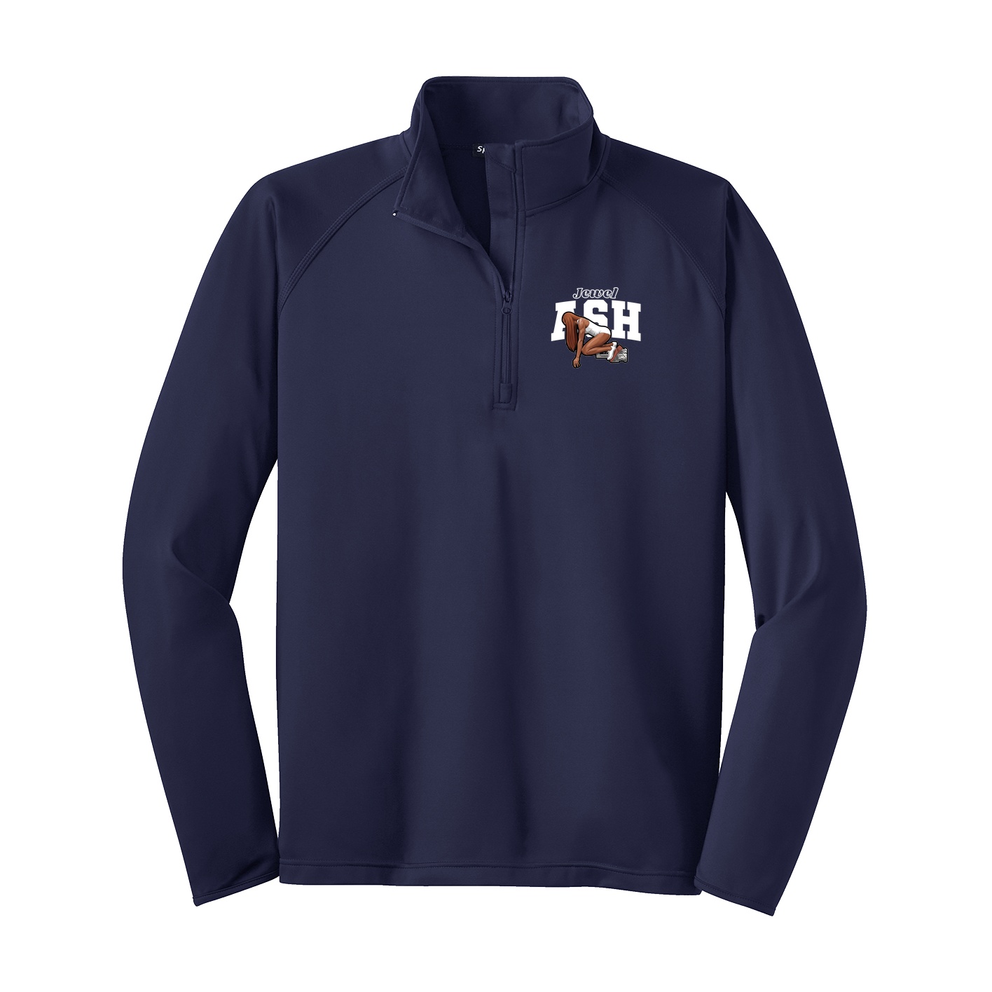 Q-Zip Pullover — Name Arch in Navy