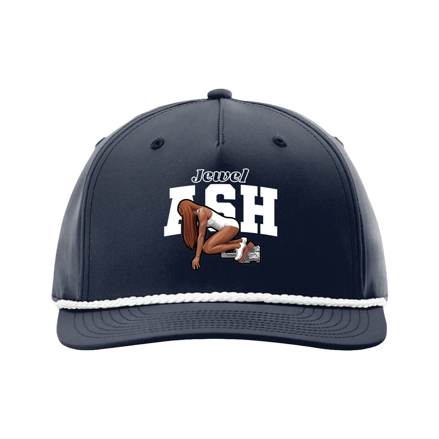 Five-Panel Classic Rope Cap — Name Arch in Navy