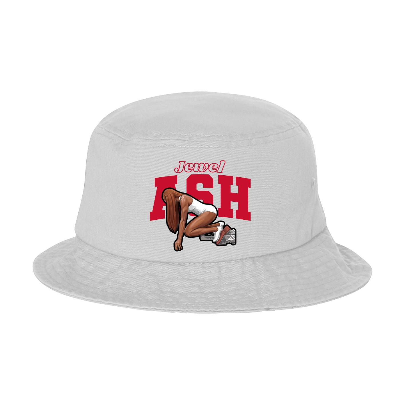Bucket Cap — Name Arch in White