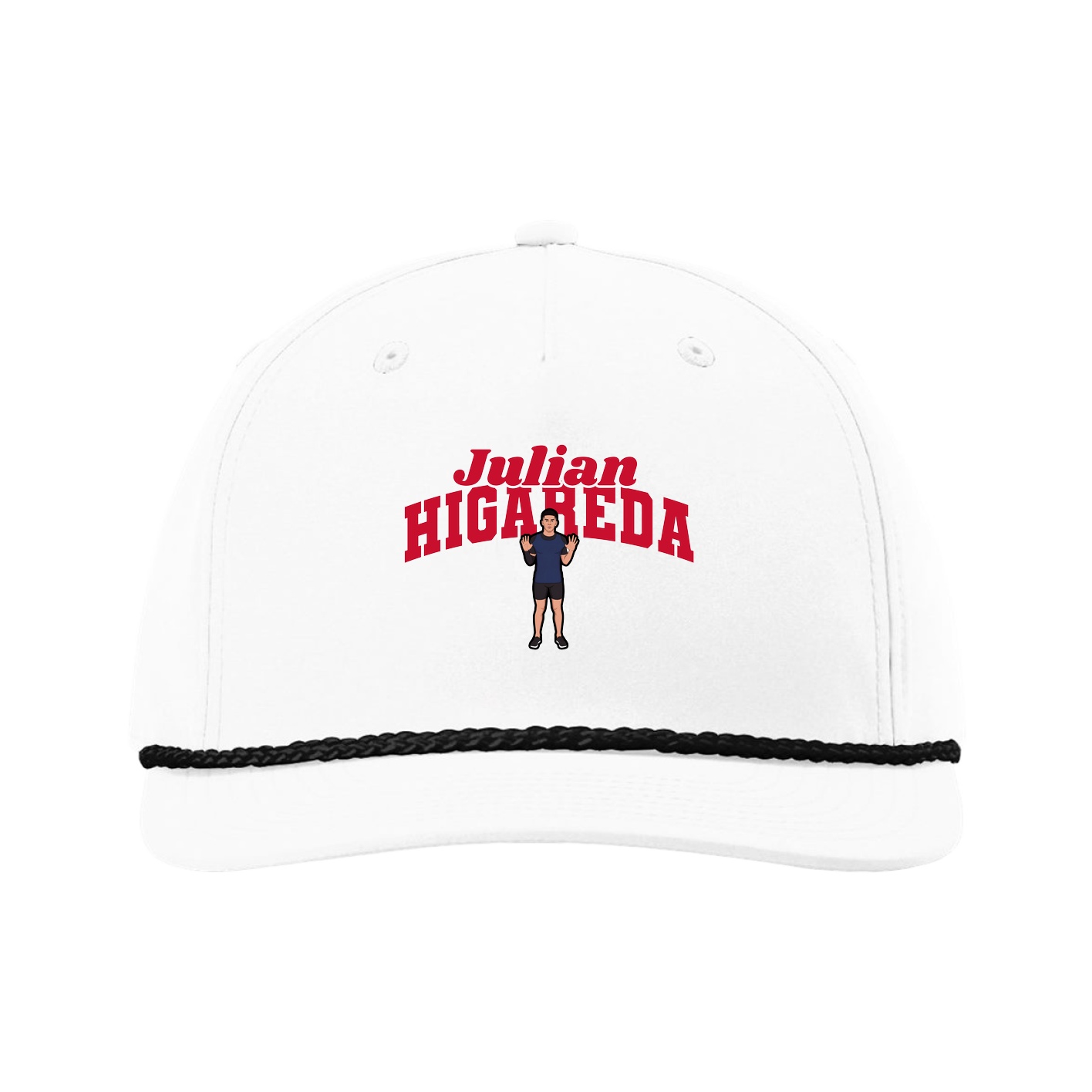 Five-Panel Classic Rope Cap — Signature Arch in White