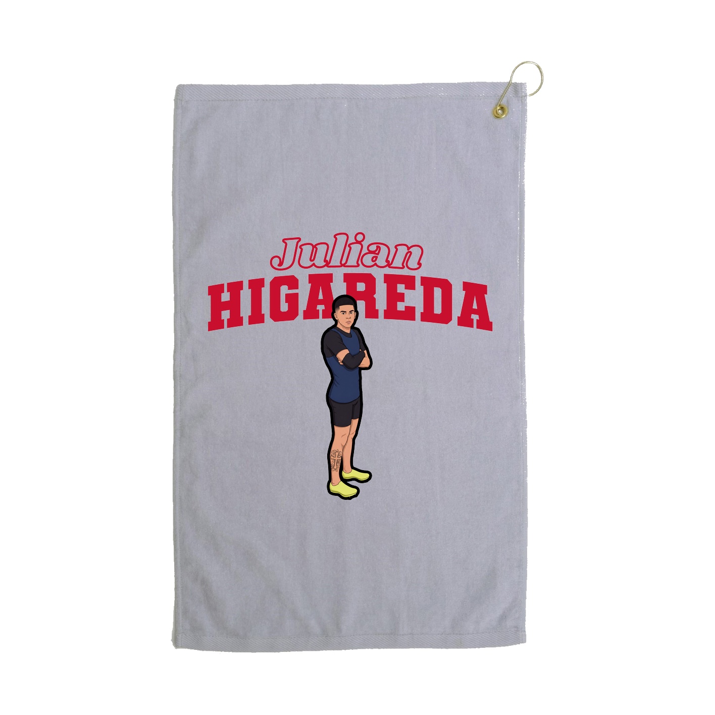 Golf Towel — Name Arch in Grey