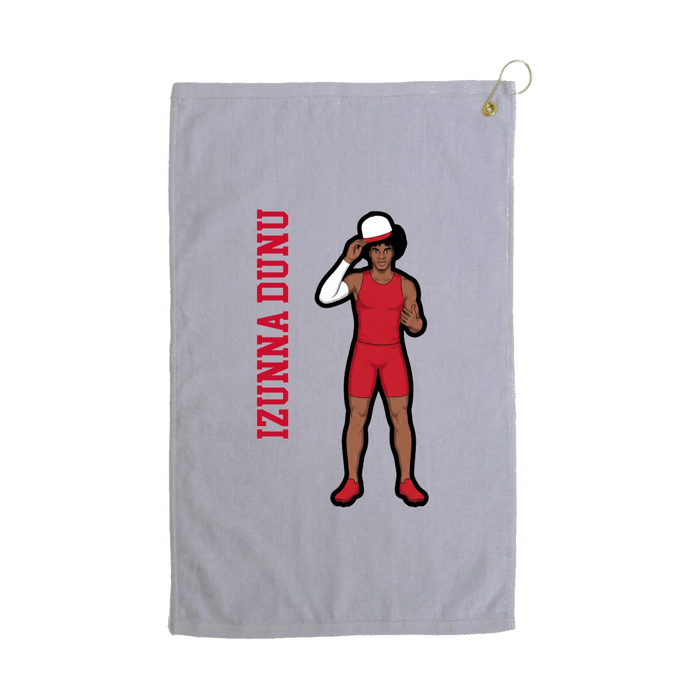 Golf Towel — Name Vertical in Grey