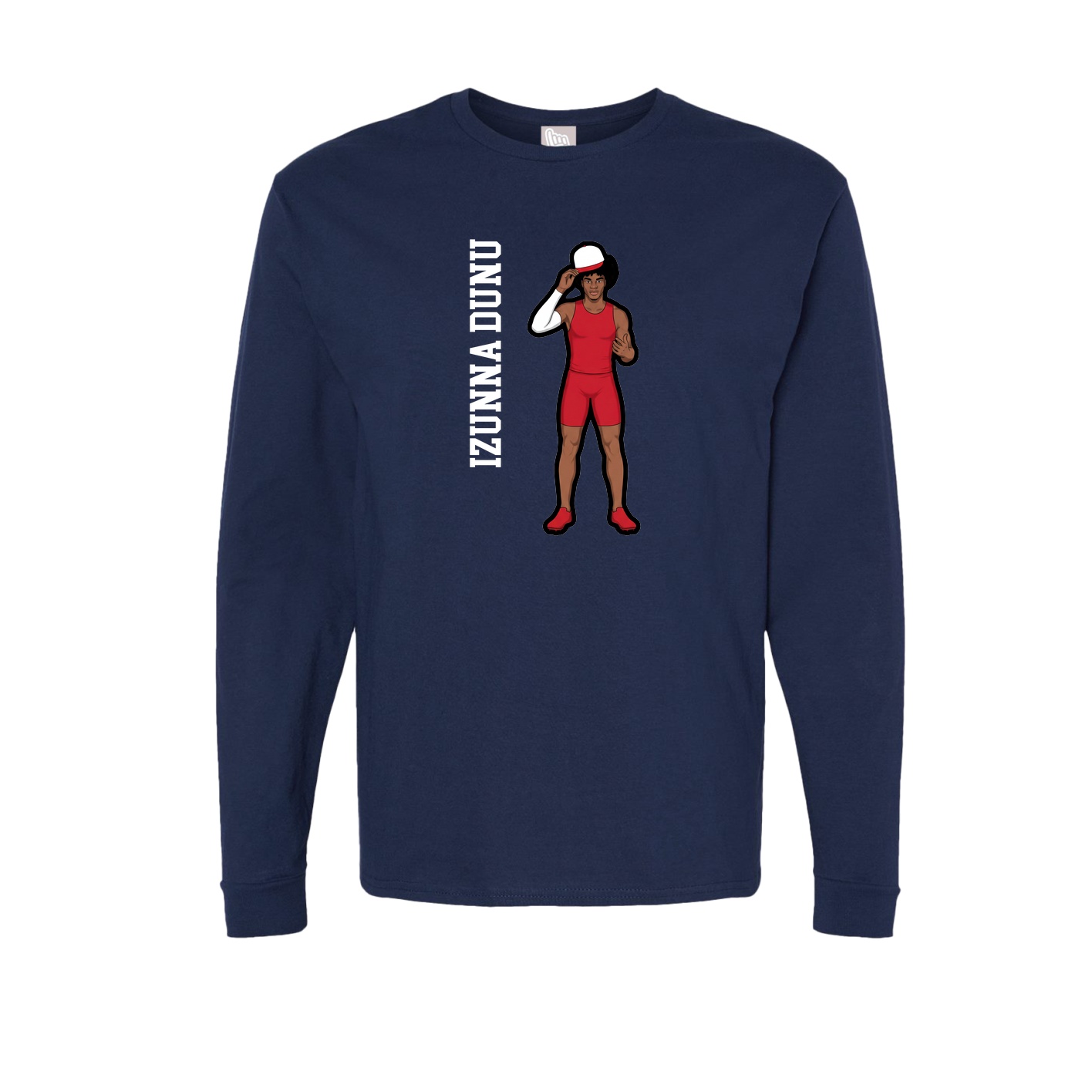 Long Sleeve Tee — Name Vertical in Navy
