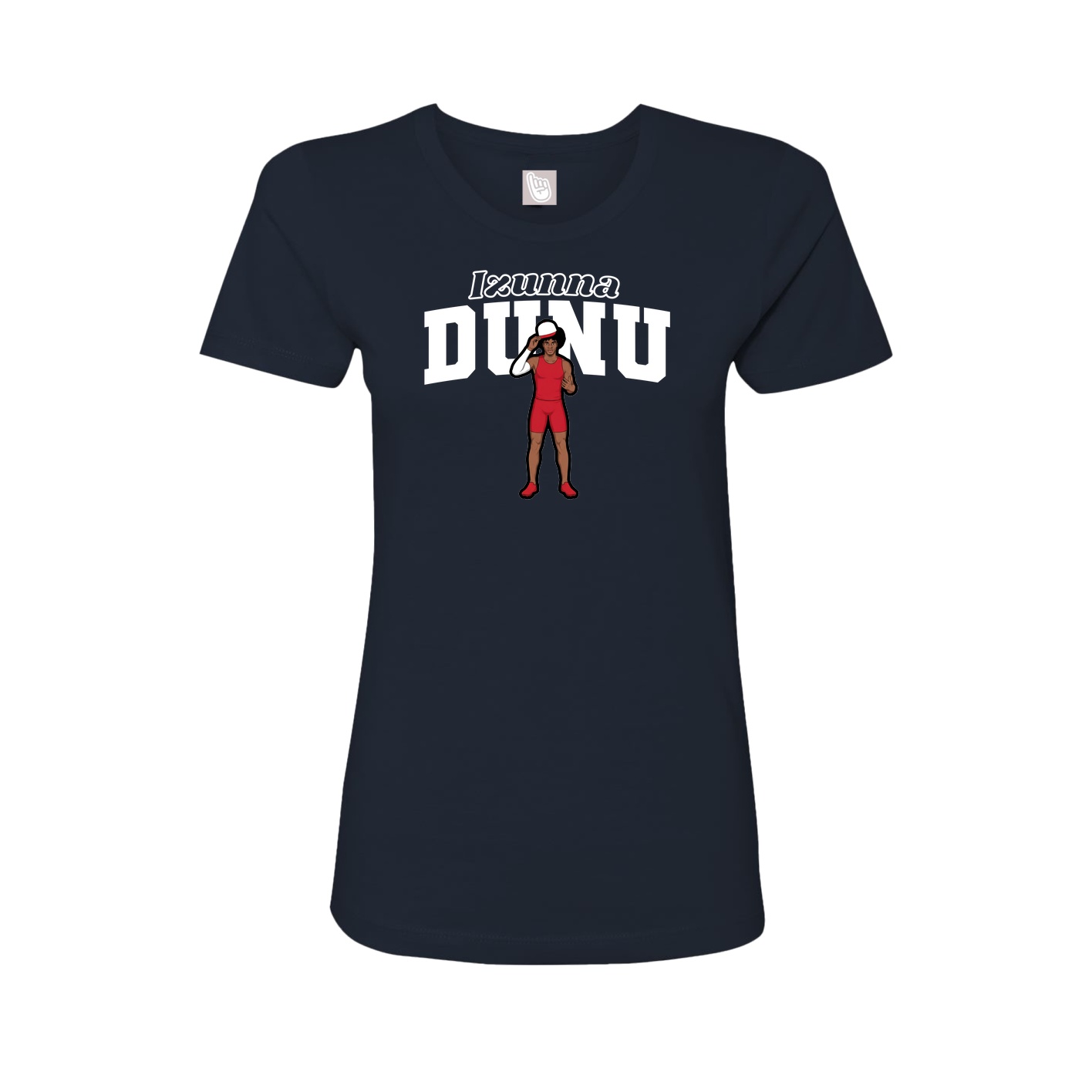 Fitted Women's Tee — Name Arch in Navy