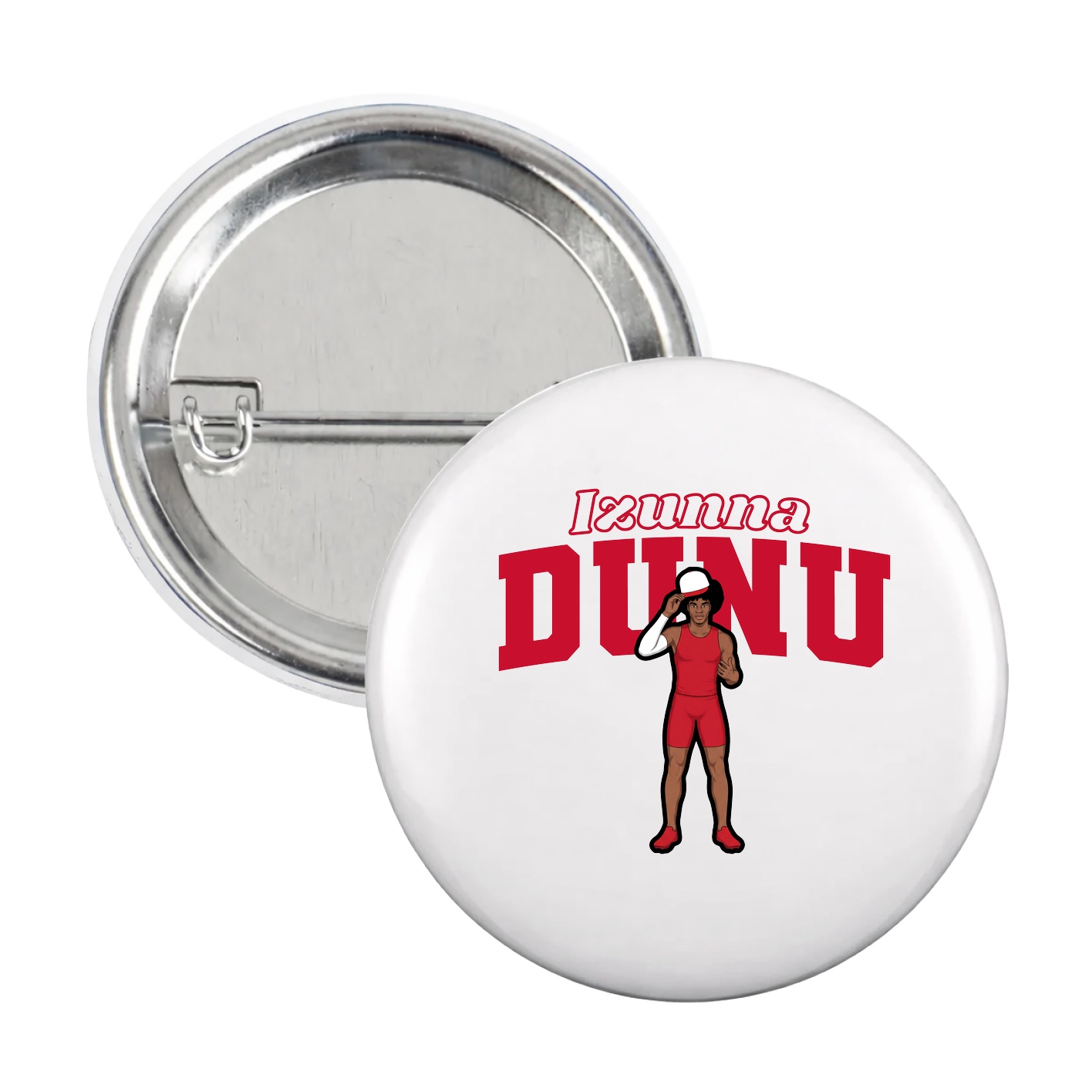 Game Day Button — Name Arch in White