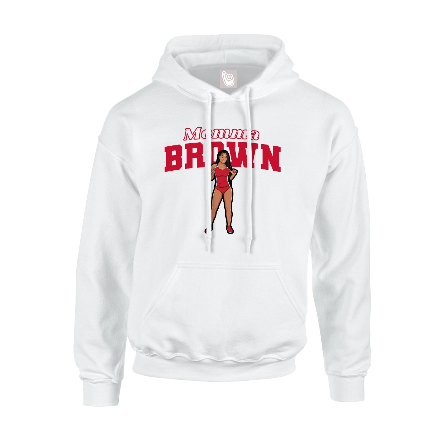 Youth Hoodie — Mothers Day Block in White