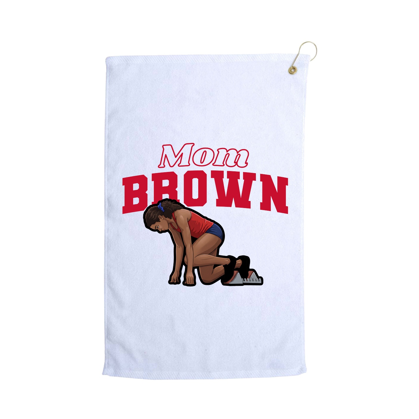 Golf Towel — Mothers Day Block in White
