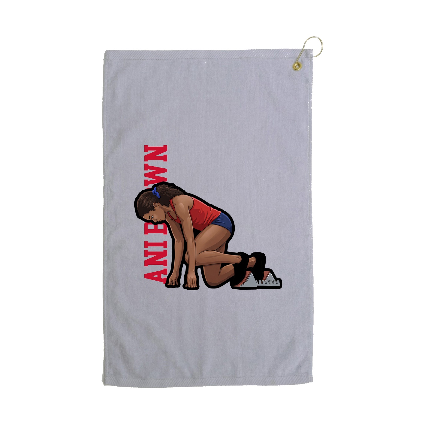Golf Towel — Name Vertical in Grey