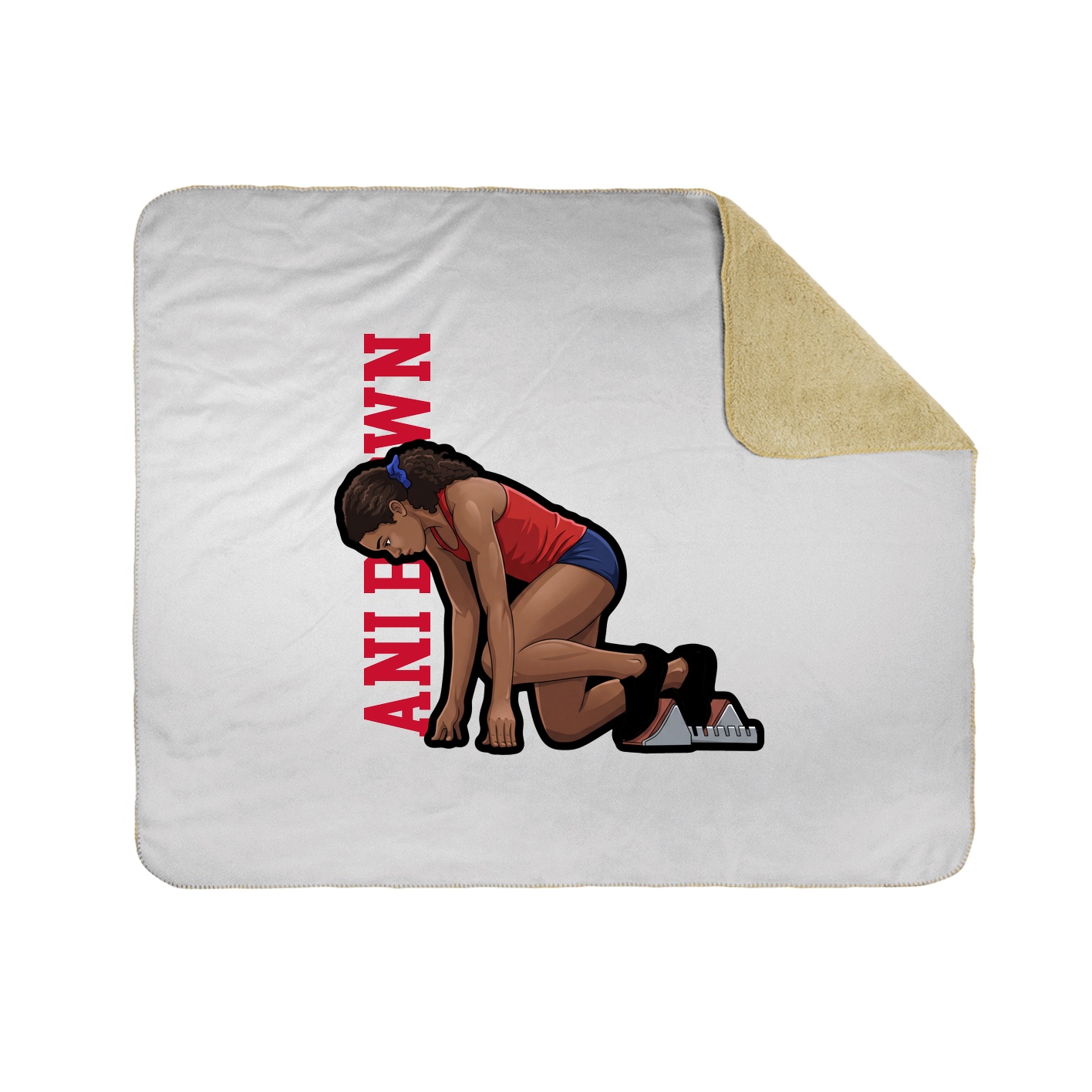 Throw Blanket — Name Vertical in White