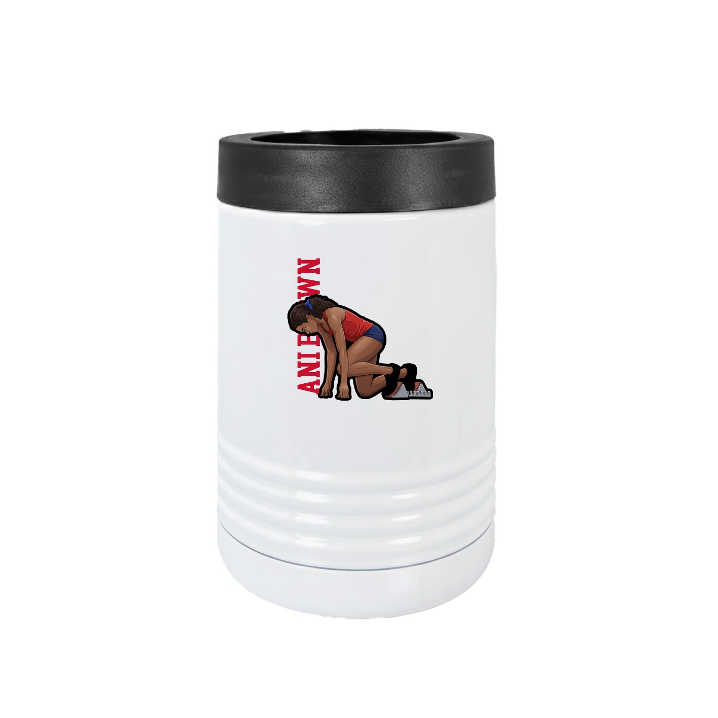 Beverage Holder — Name Vertical in White