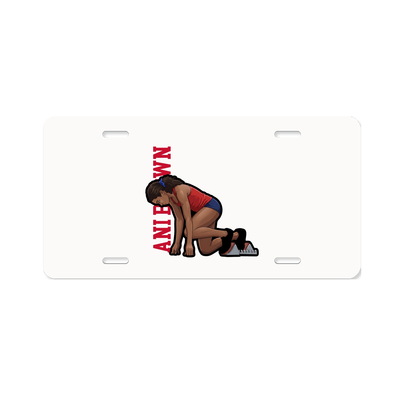 License Plate — Name Vertical in Classic