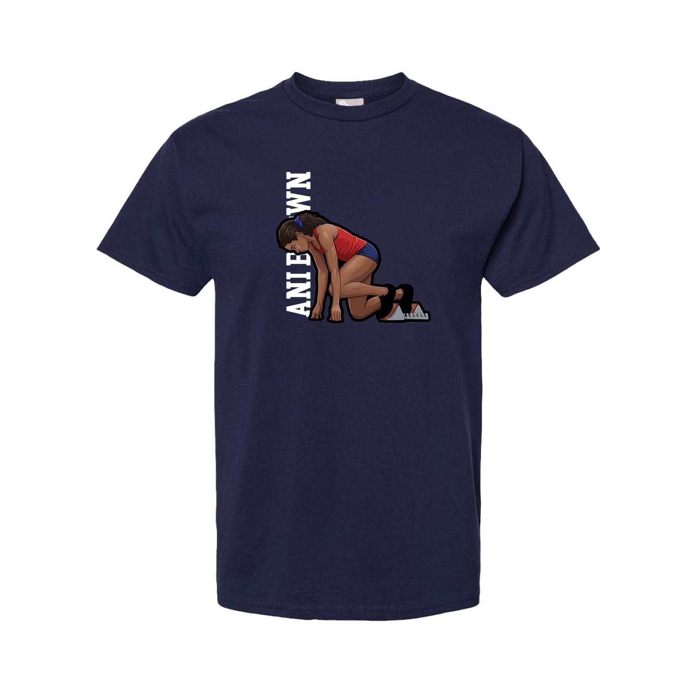 Youth Tee — Name Vertical in Navy