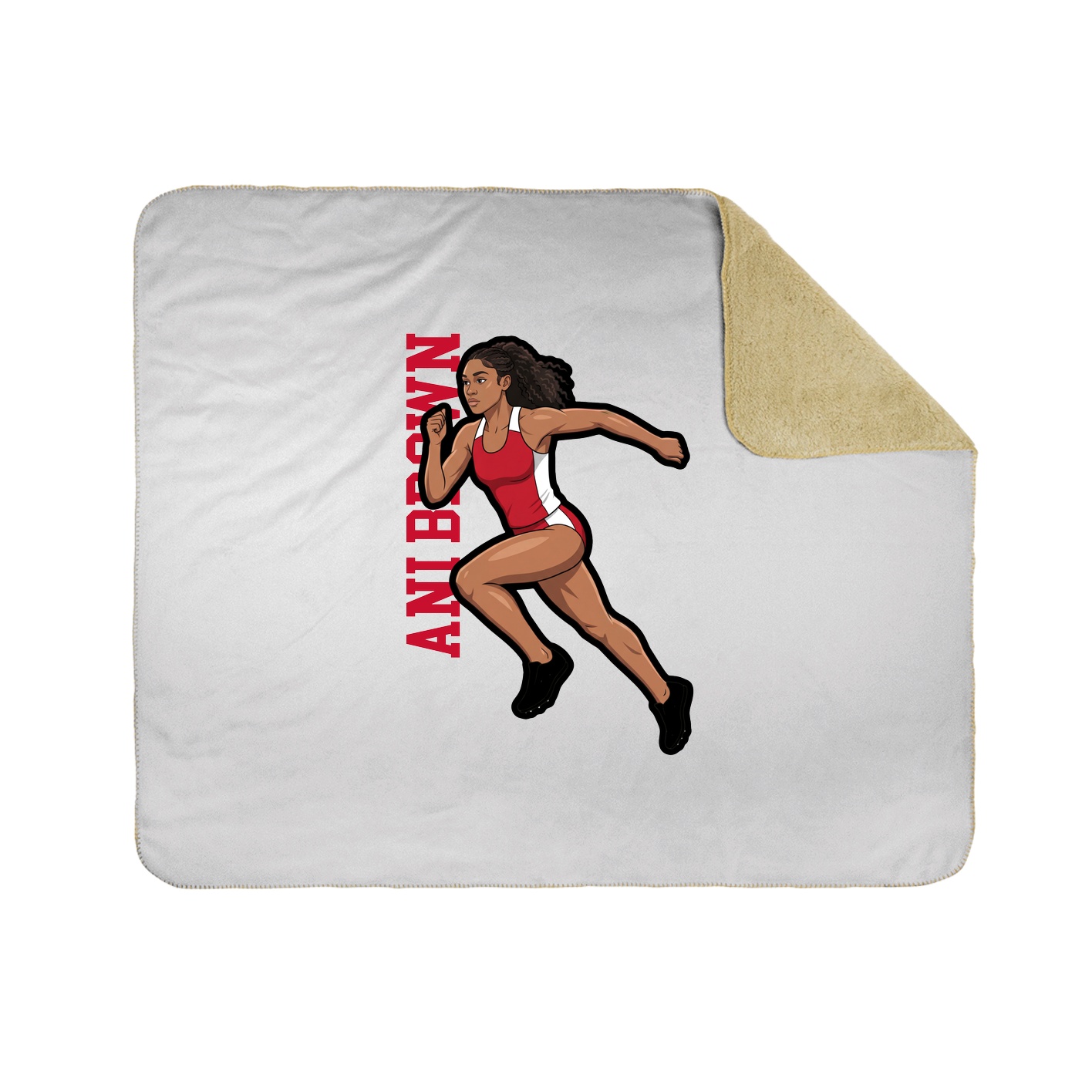 Throw Blanket — Name Vertical in White