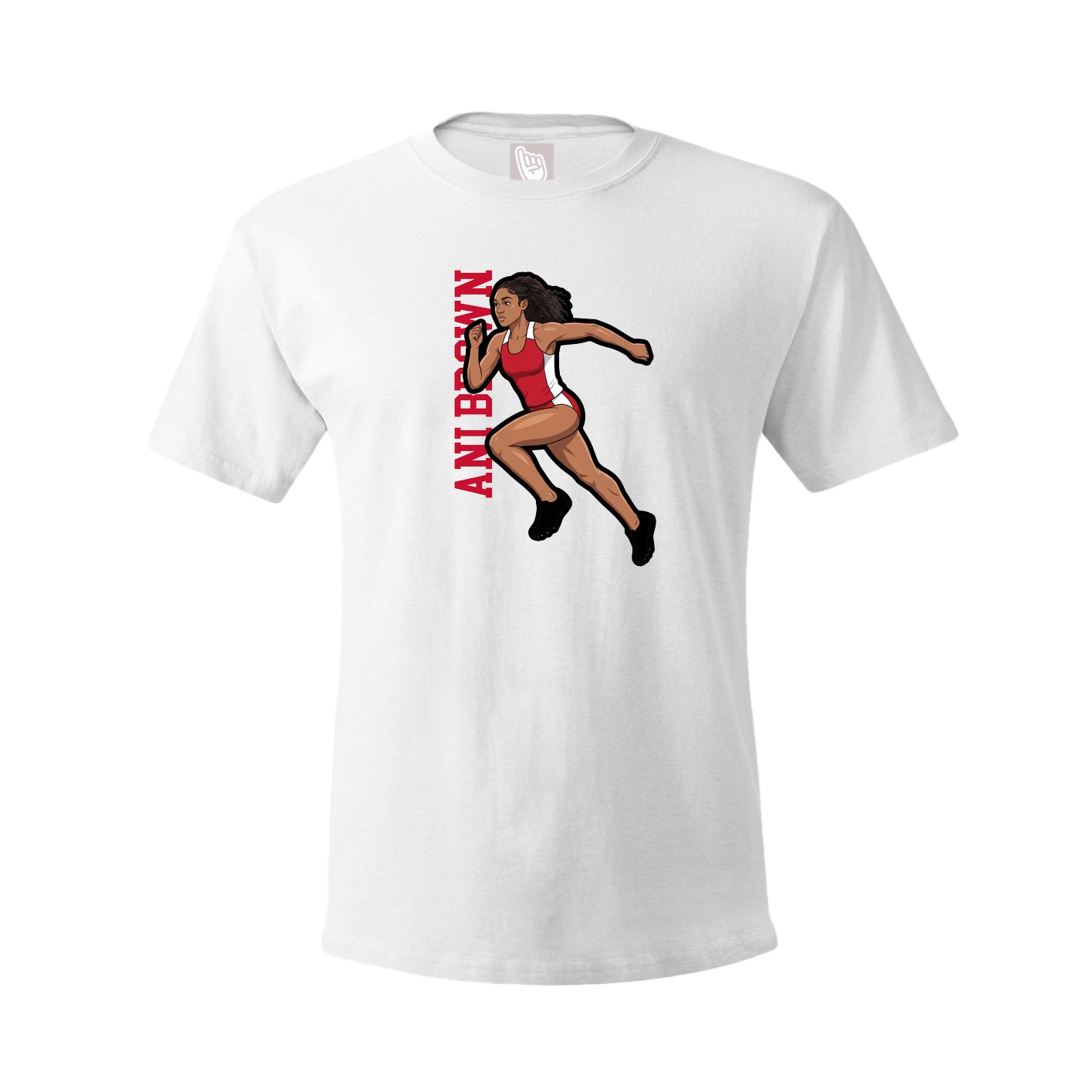 Youth Tee — Name Vertical in White
