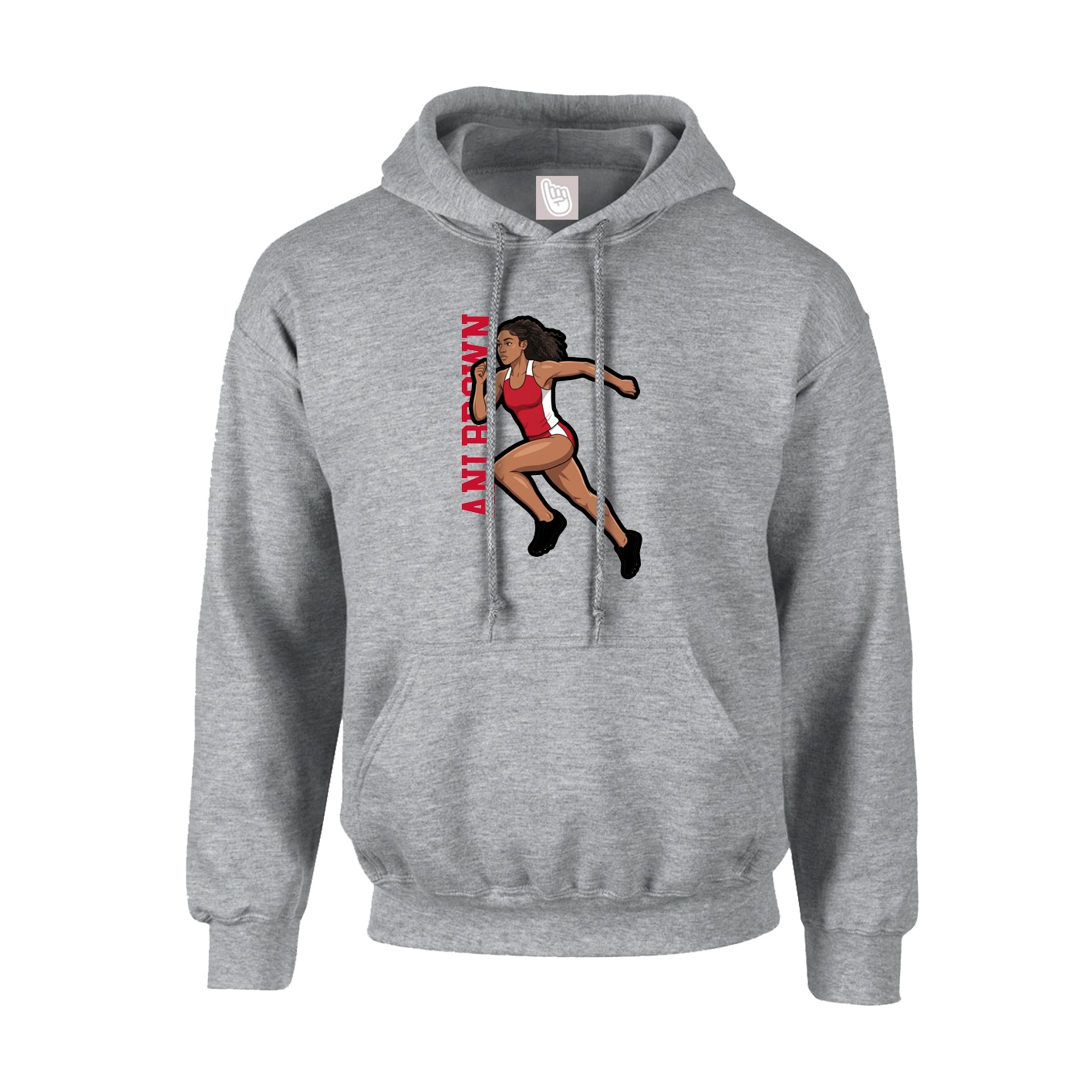 Youth Hoodie — Name Vertical in Grey