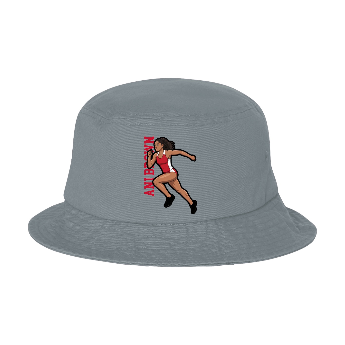 Bucket Cap — Name Vertical in Grey