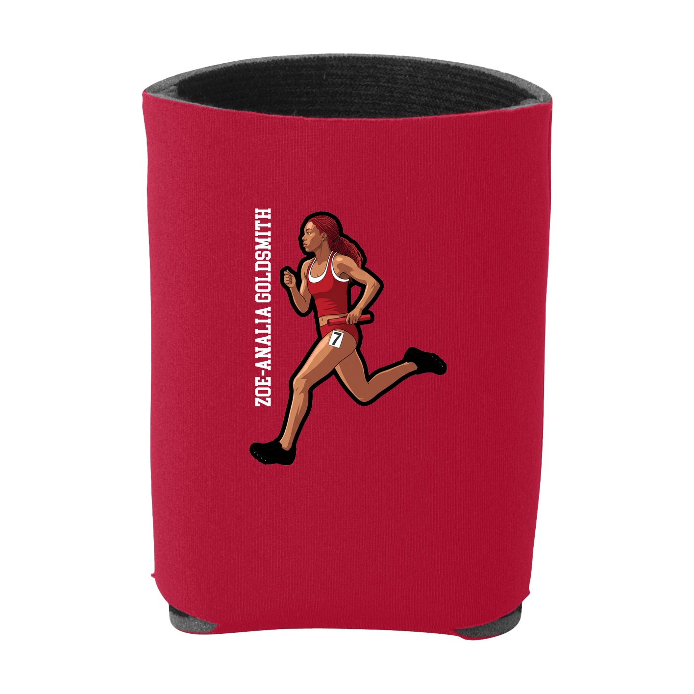 Can Holder — Name Vertical in Red