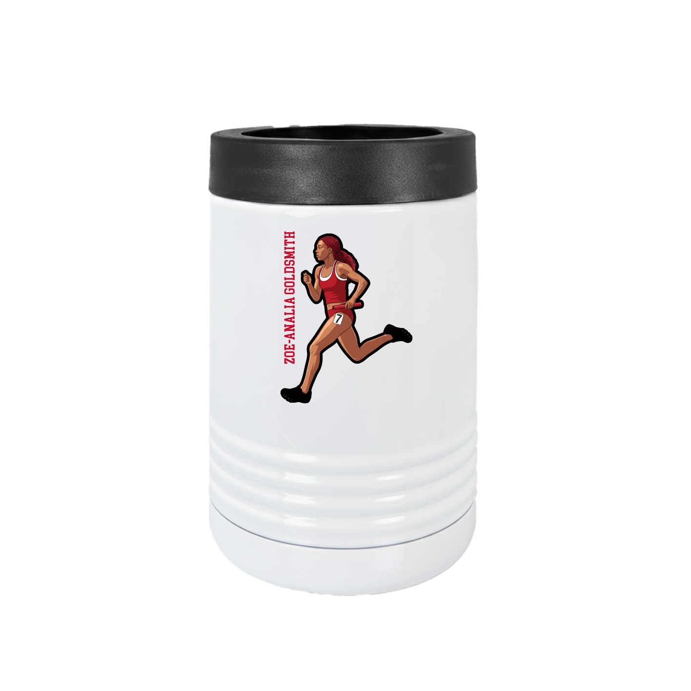 Beverage Holder — Name Vertical in White