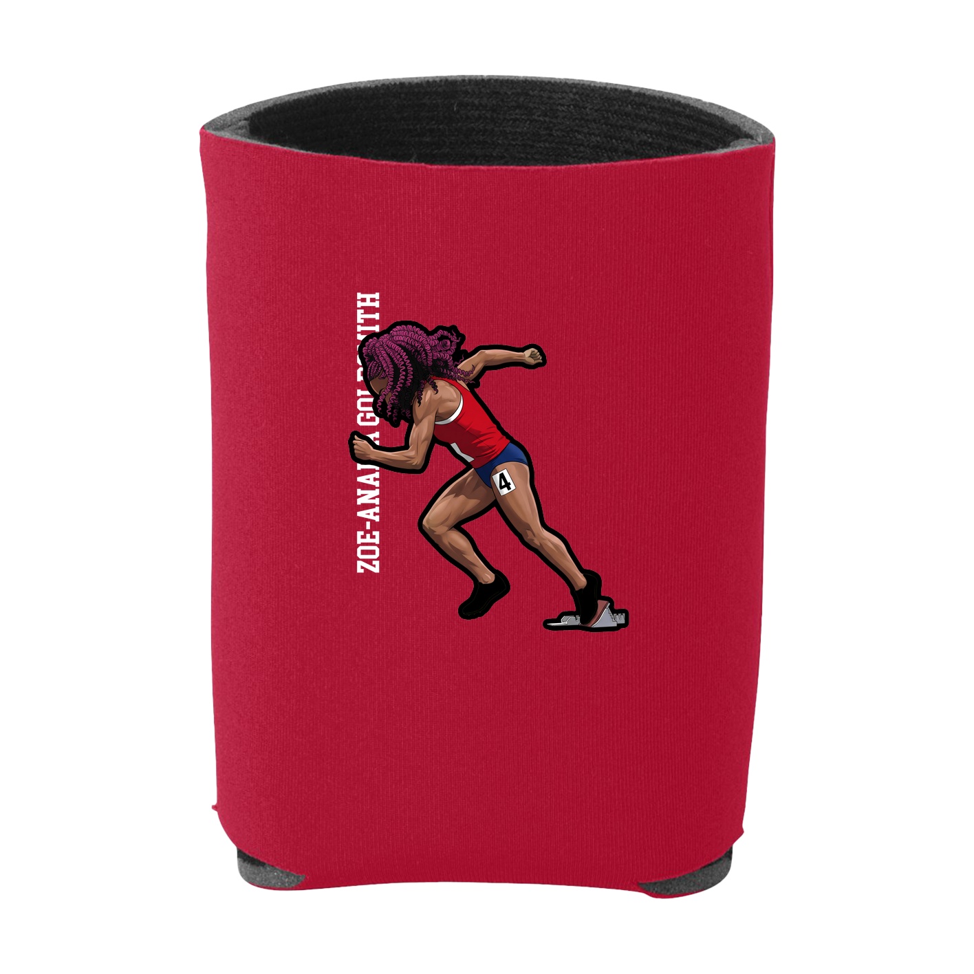 Can Holder — Name Vertical in Red