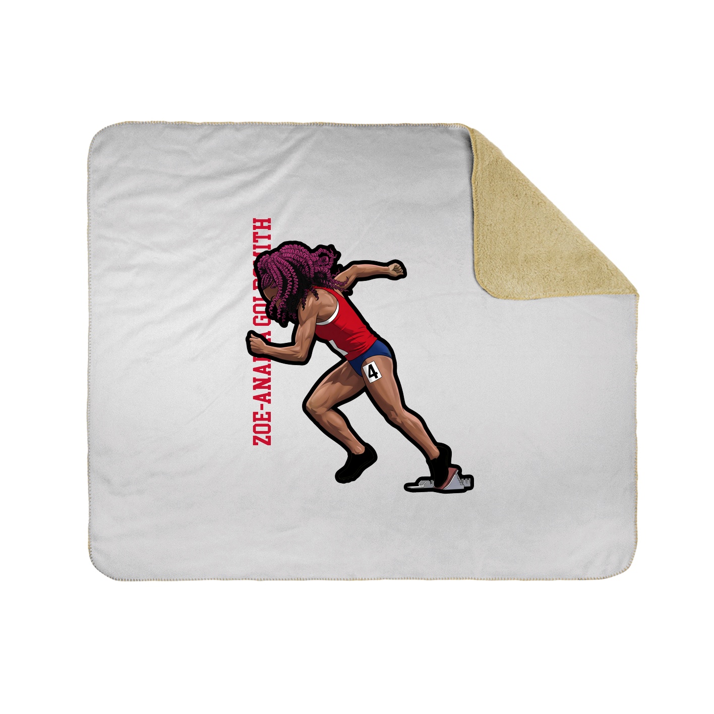 Throw Blanket — Name Vertical in White