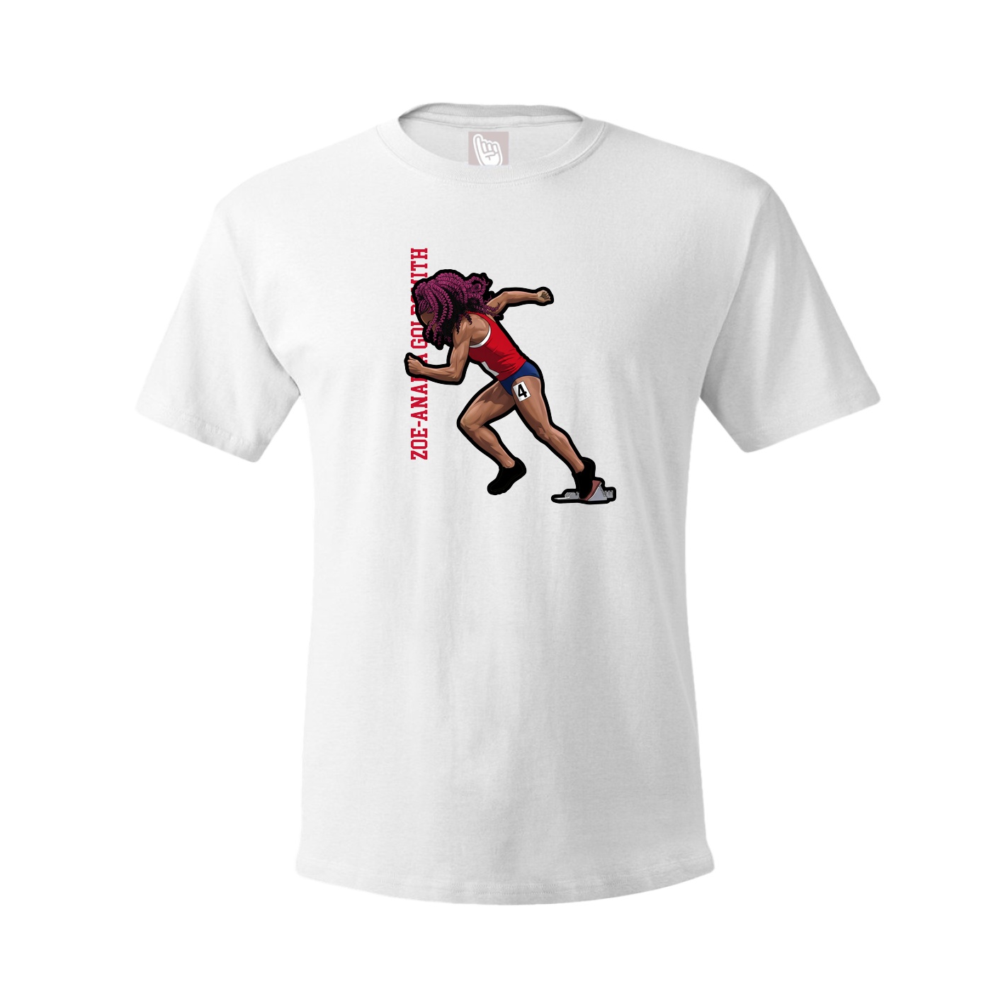 Tee — Name Vertical in White