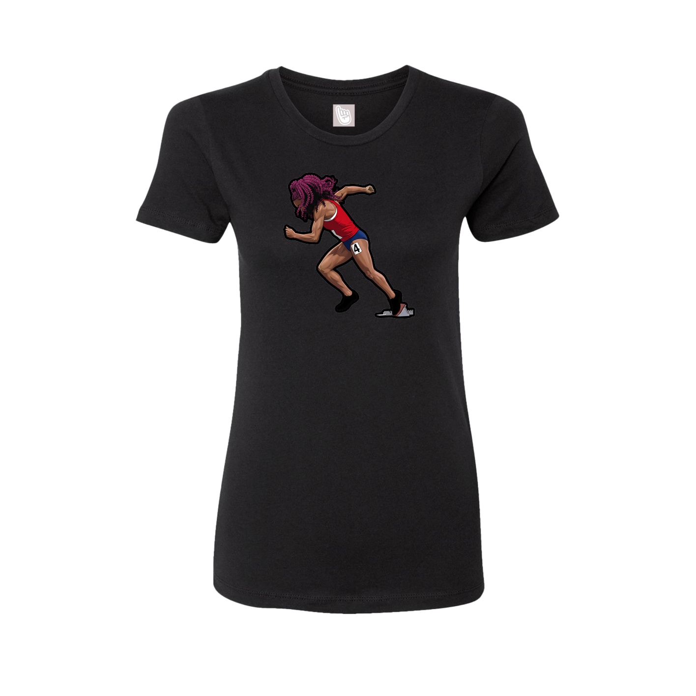 Womens Tee — Name Vertical in Black