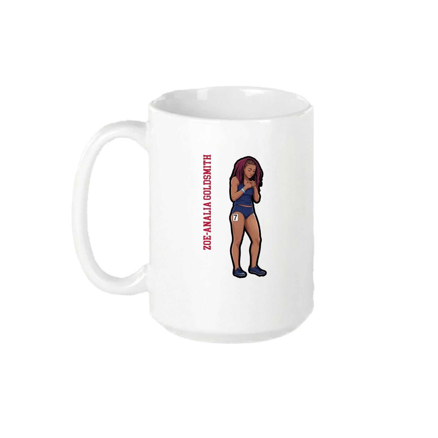 15oz Coffee Mug — Name Vertical in White