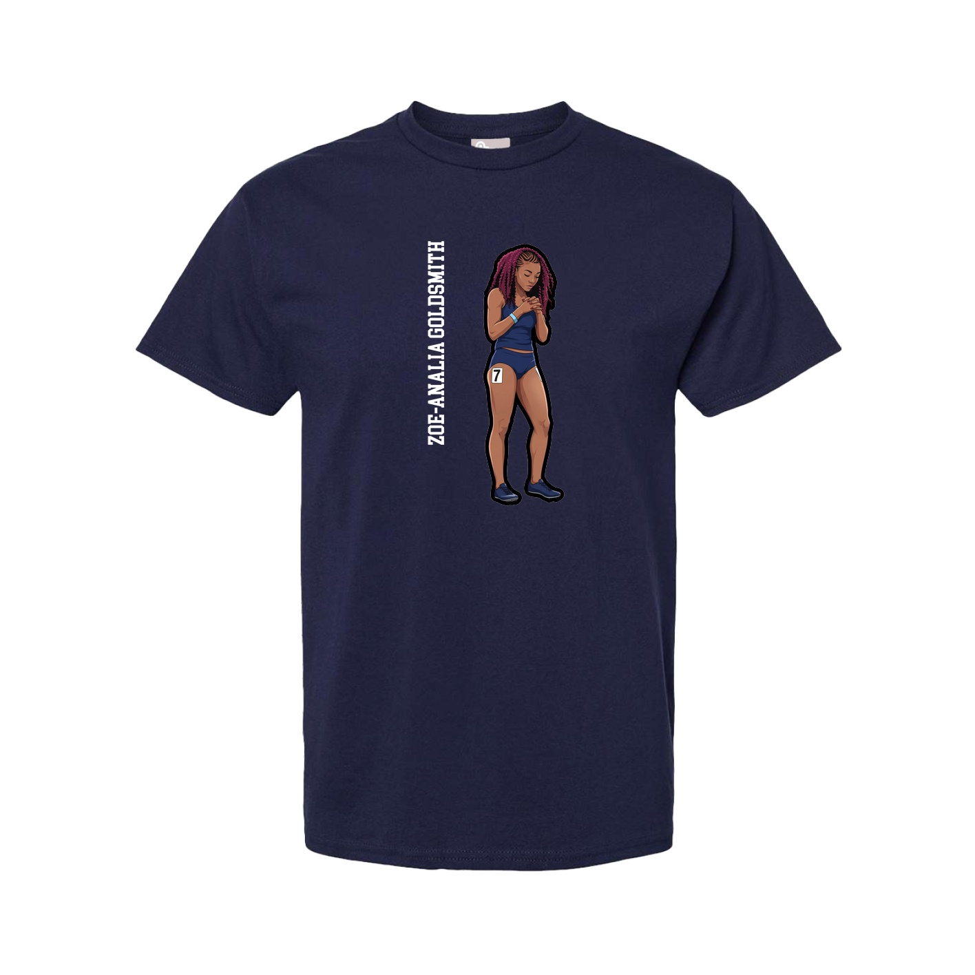 Youth Tee — Name Vertical in Navy