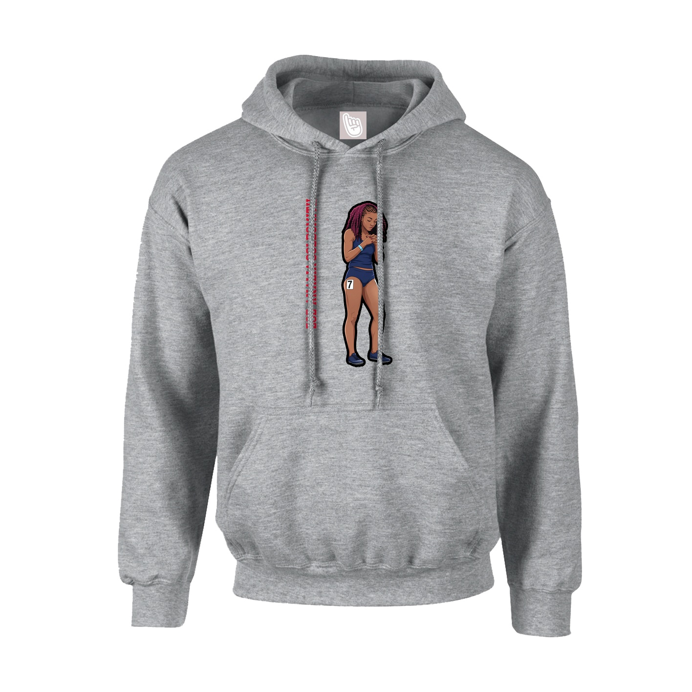 Youth Hoodie — Name Vertical in Grey