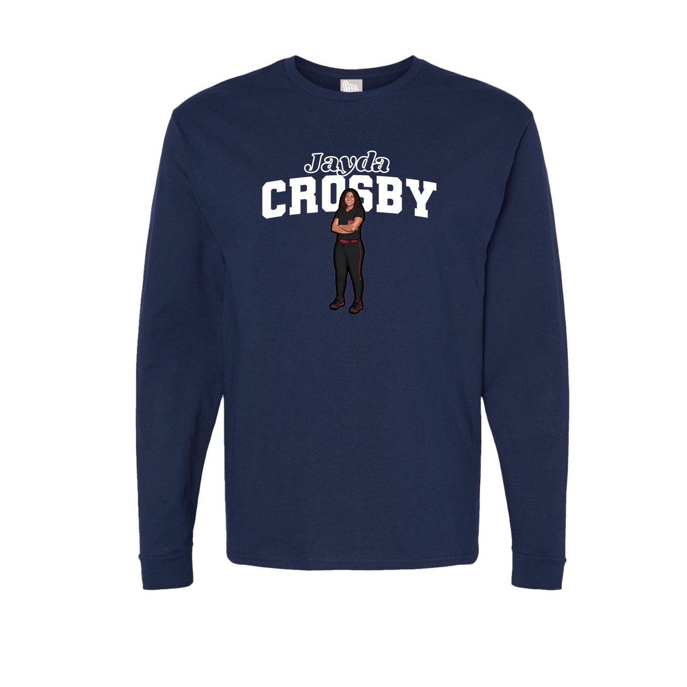 Long Sleeve Tee — Name Arch in Navy