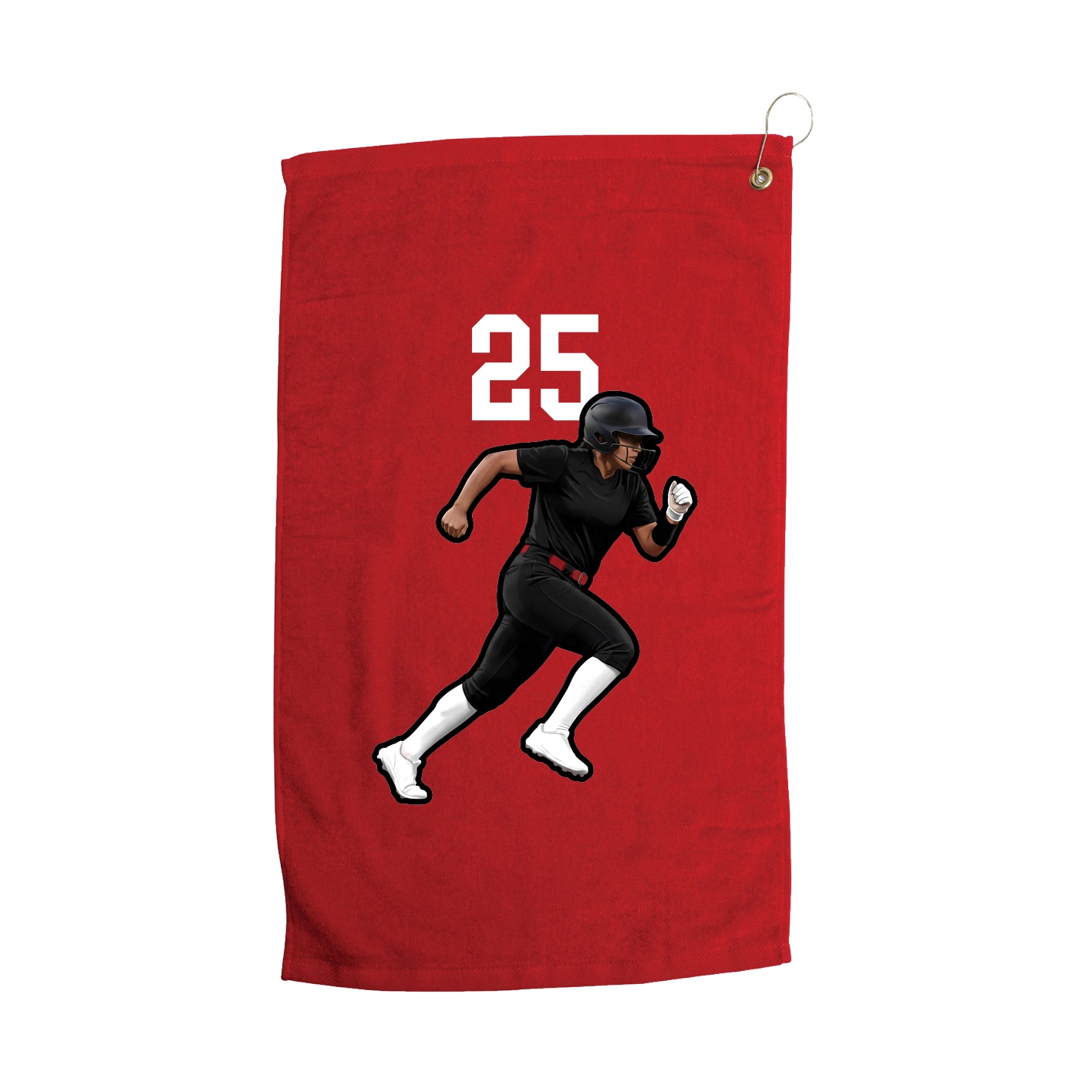 Golf Towel — Number Top in Red