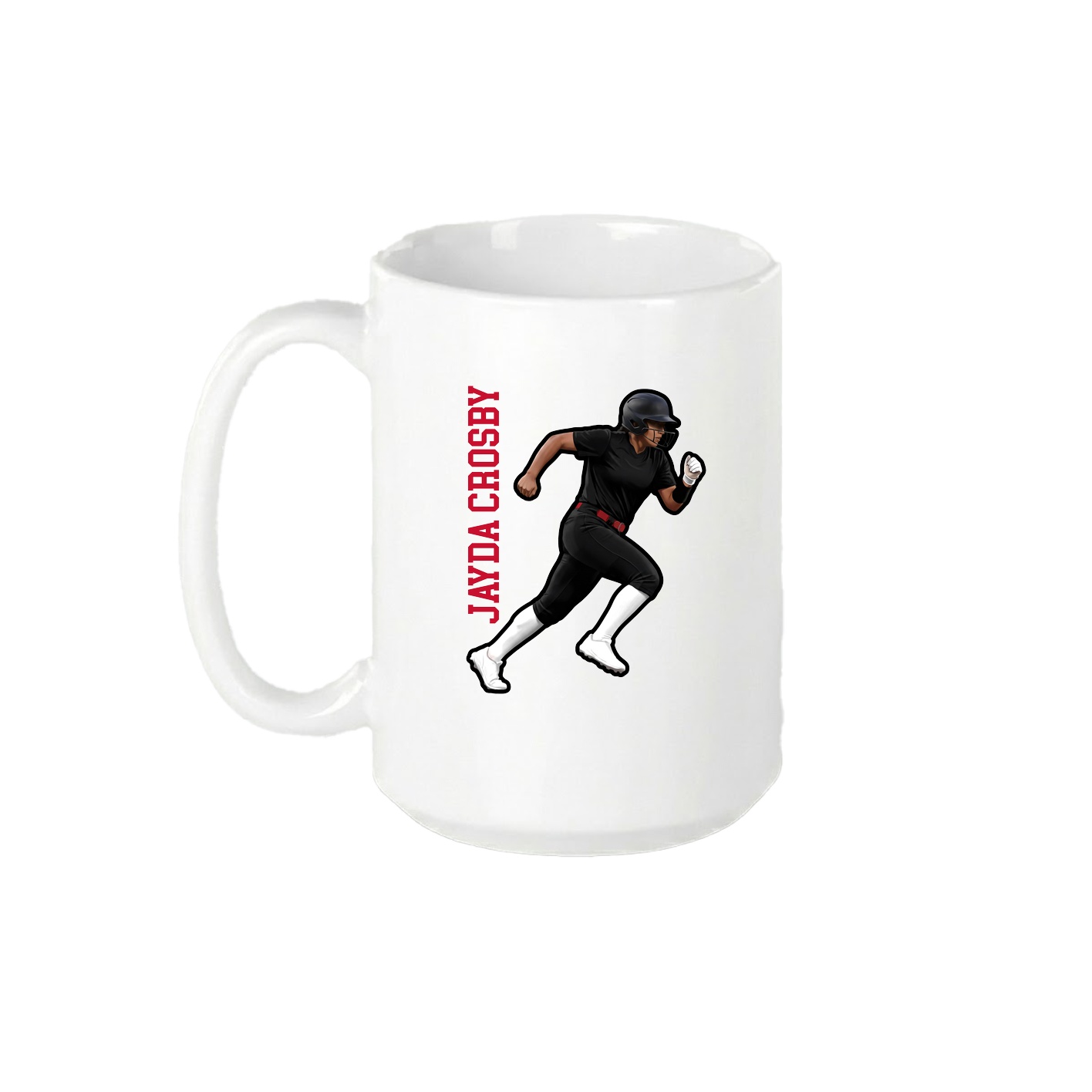 15oz Coffee Mug — Name Vertical in White