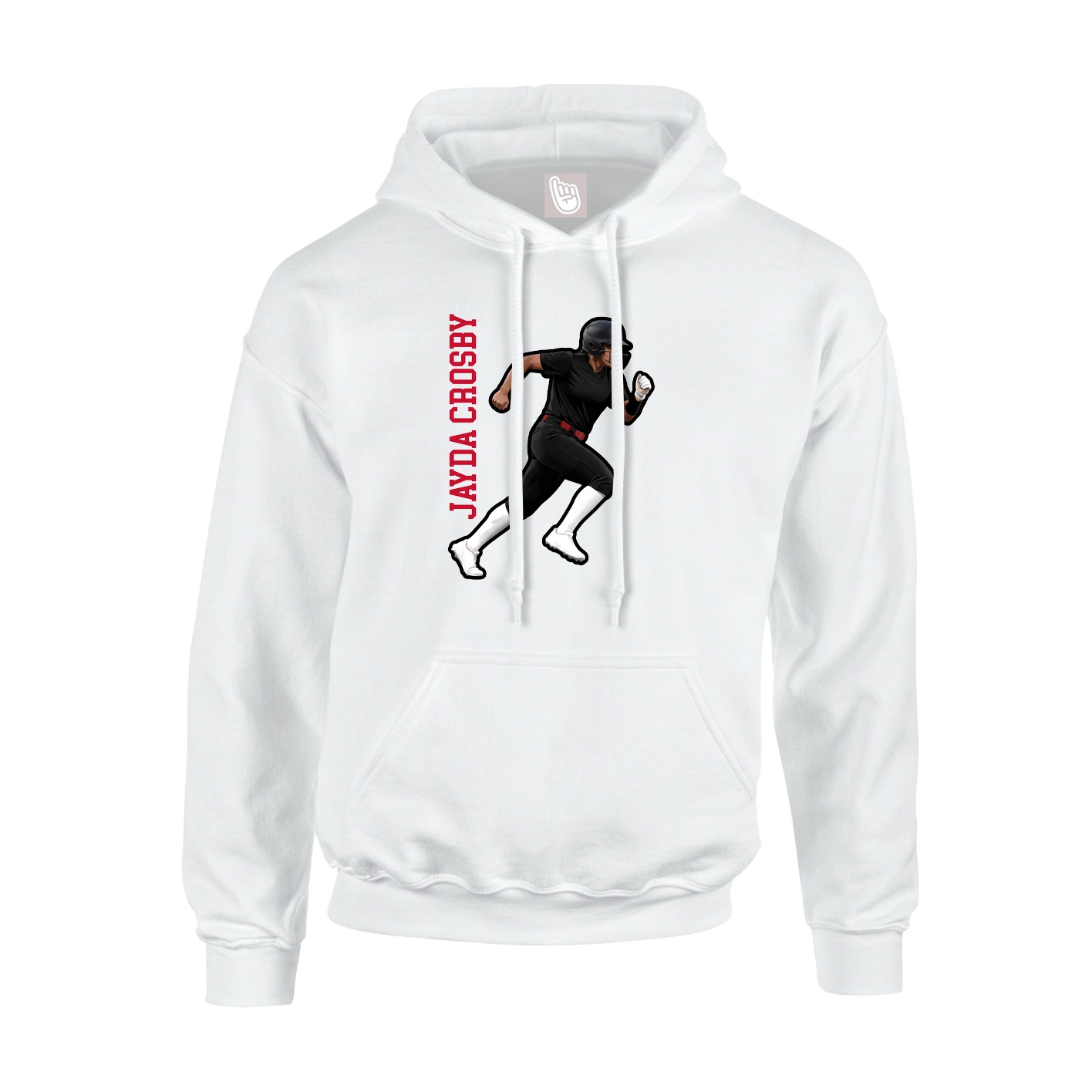 Hoodie — Name Vertical in White