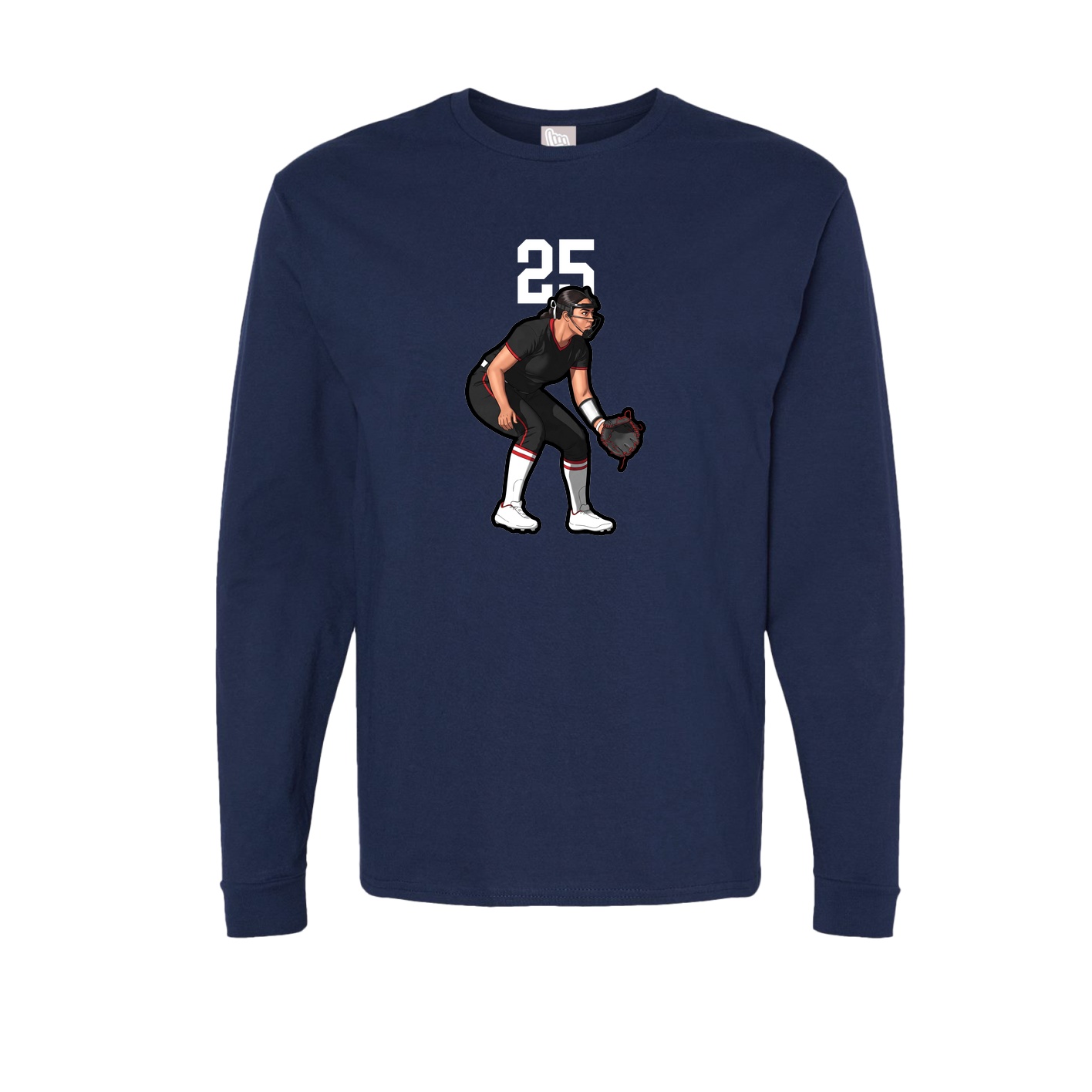 Long Sleeve Tee — Number Top in Navy