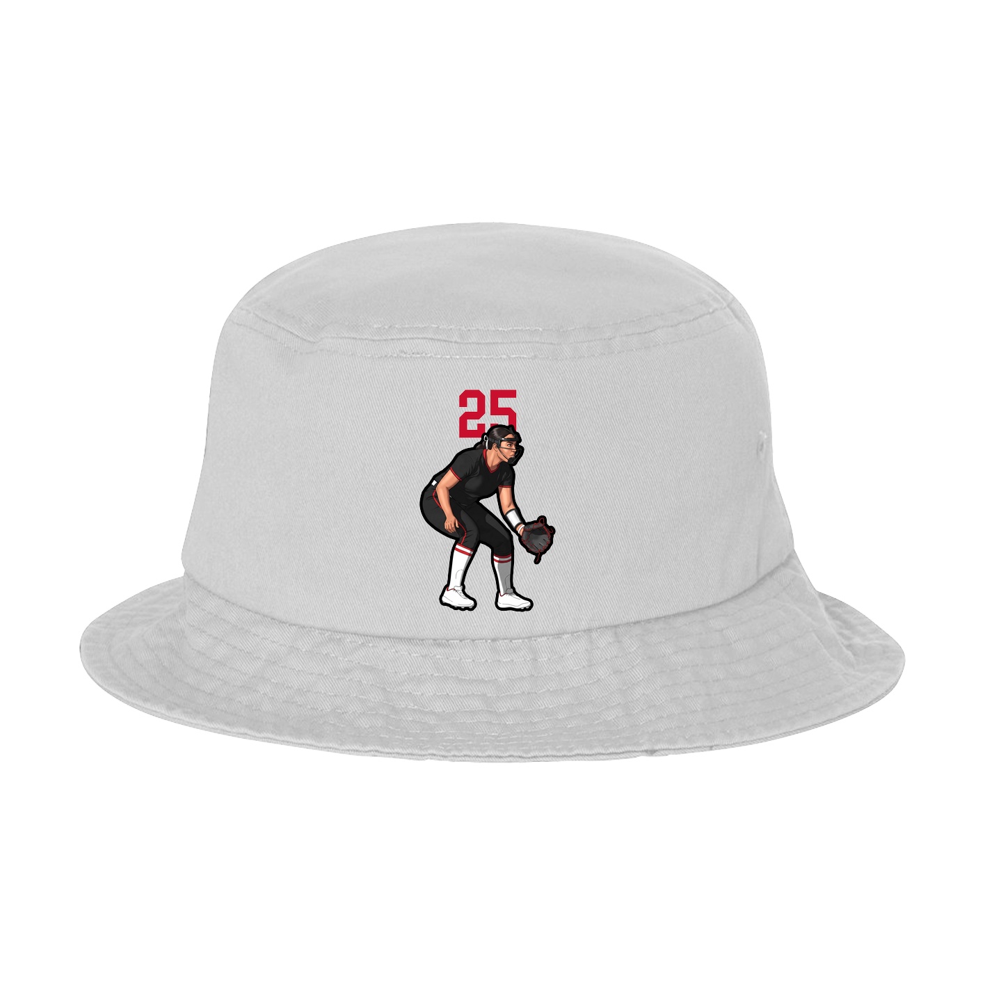 Bucket Cap — Number Top in White