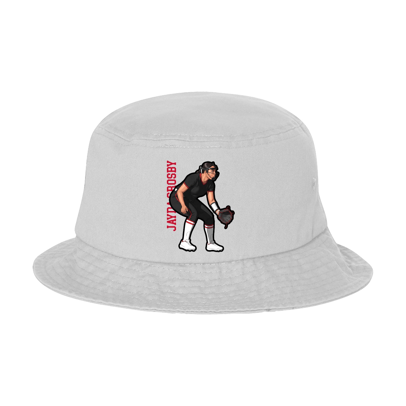 Bucket Cap — Name Vertical in White