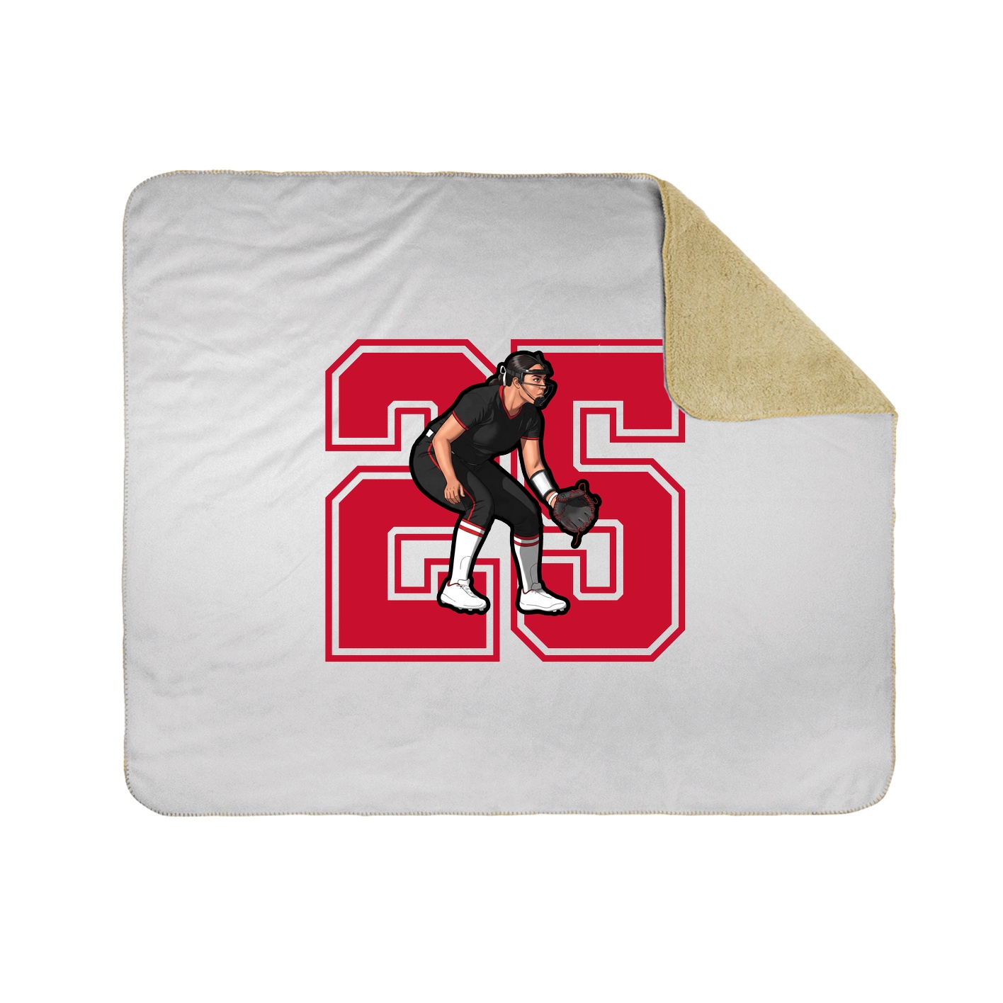 Throw Blanket — Number in White