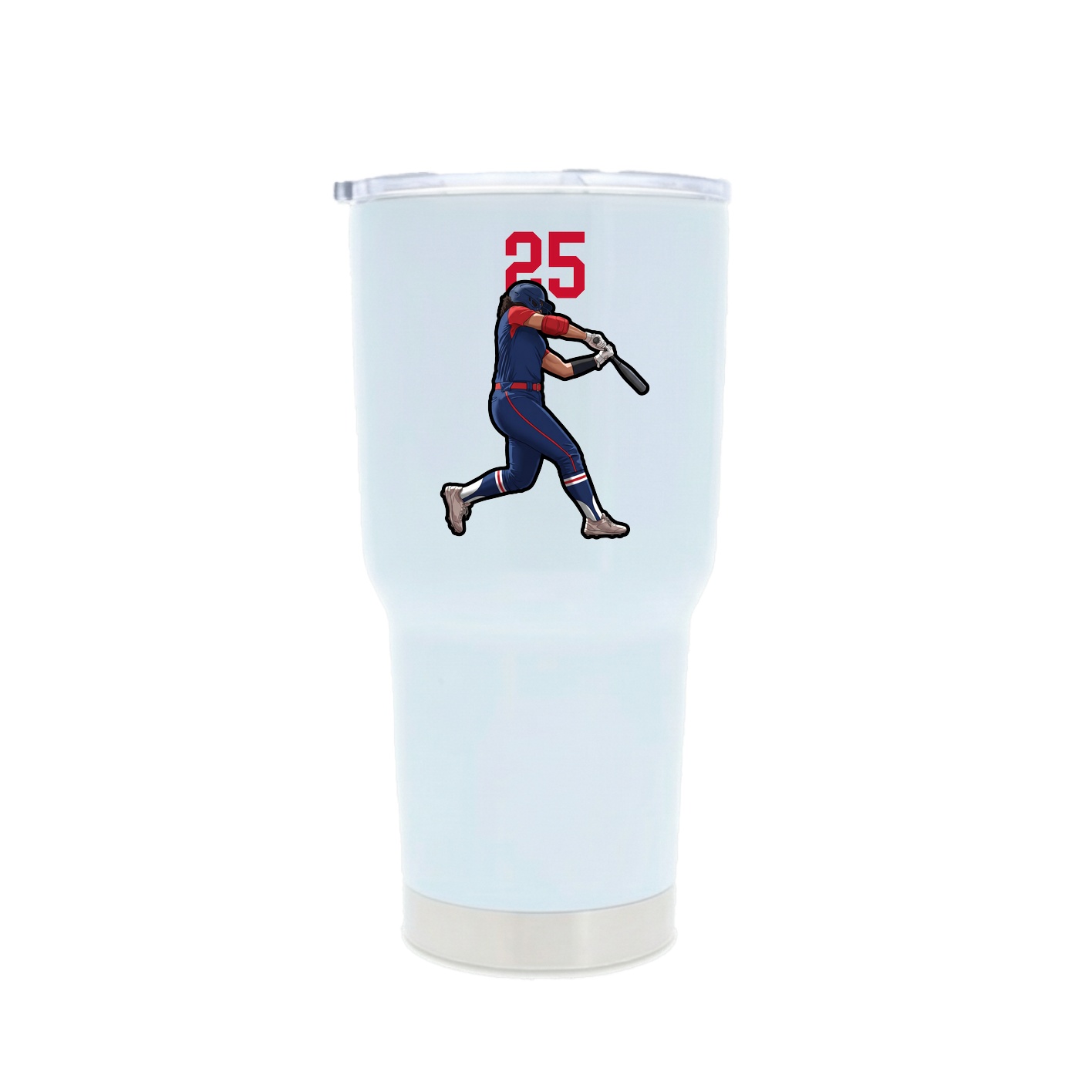 30oz Stainless Steel Tumbler — Number Top in White