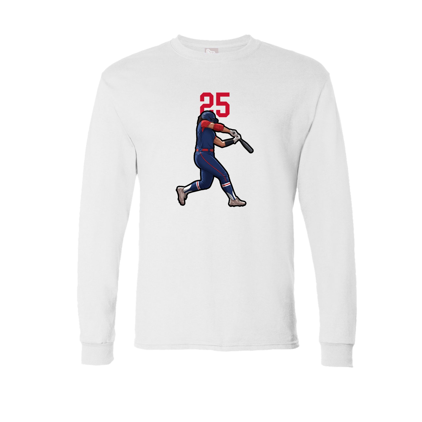 Long Sleeve Tee — Number Top in White