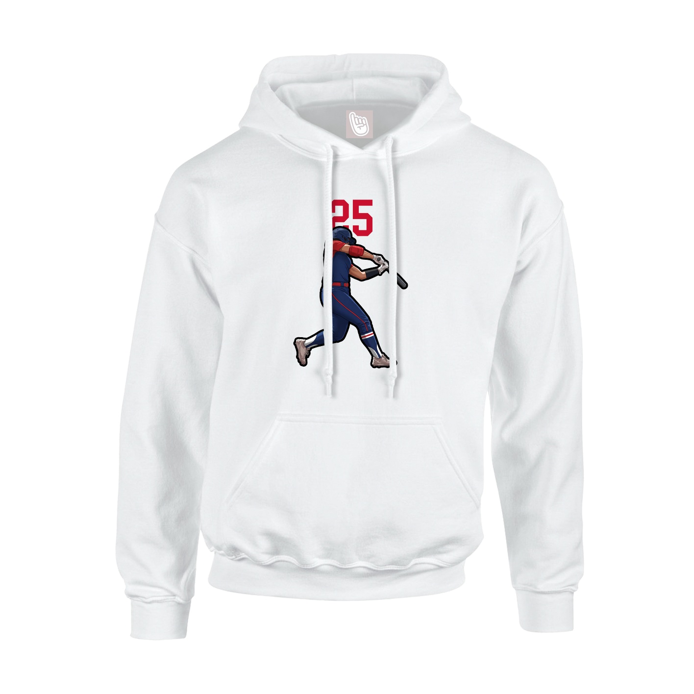 Youth Hoodie — Number Top in White