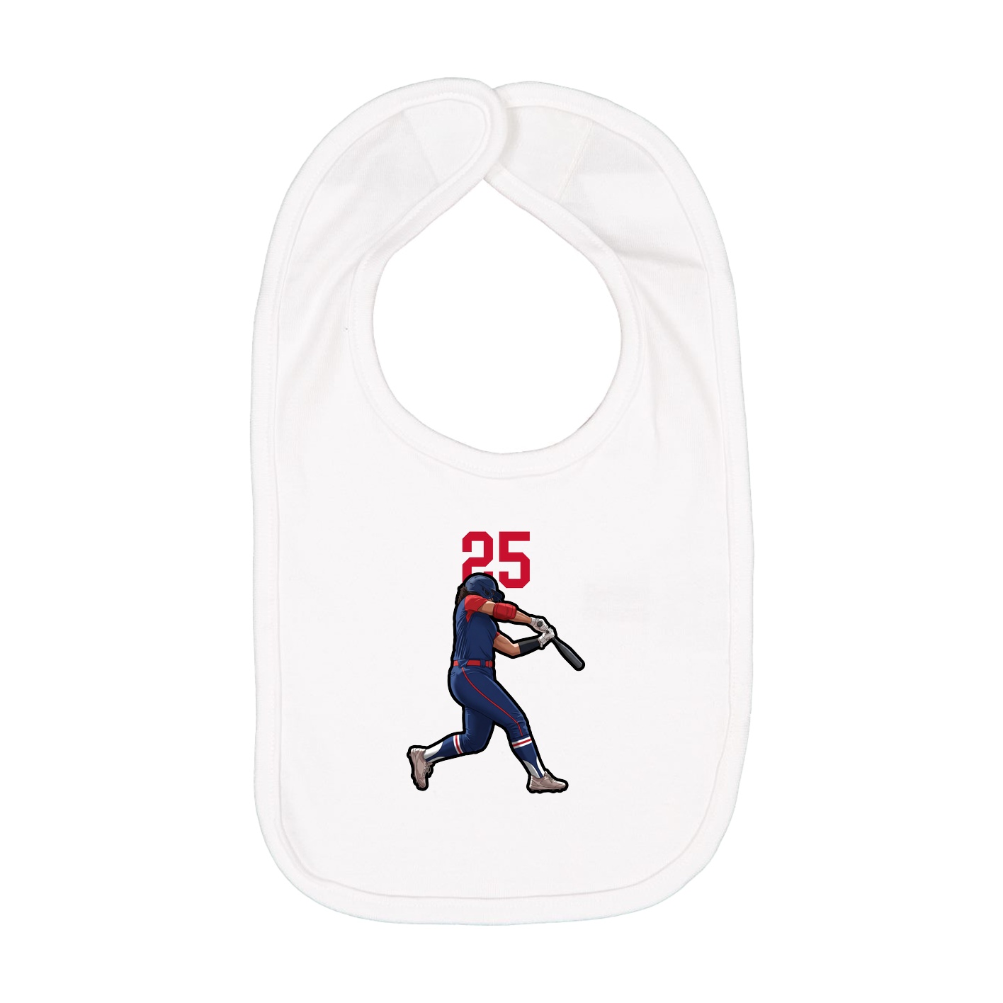 Infant Bib — Number Top in White