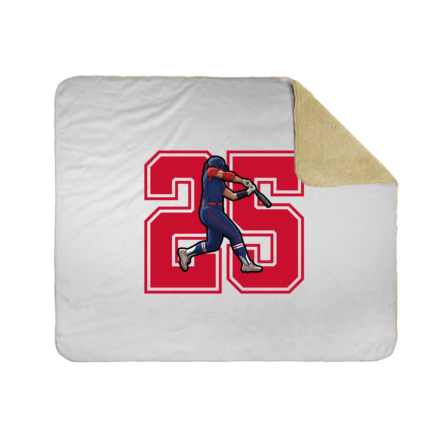 Throw Blanket — Number in White