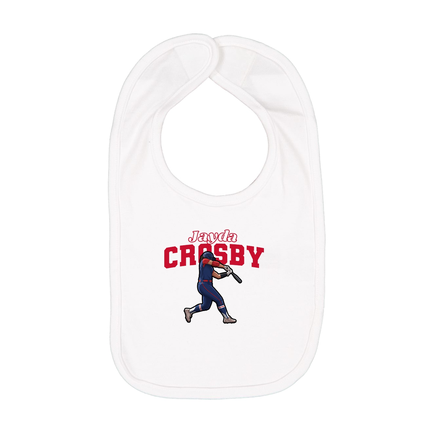 Infant Bib — Name Arch in White
