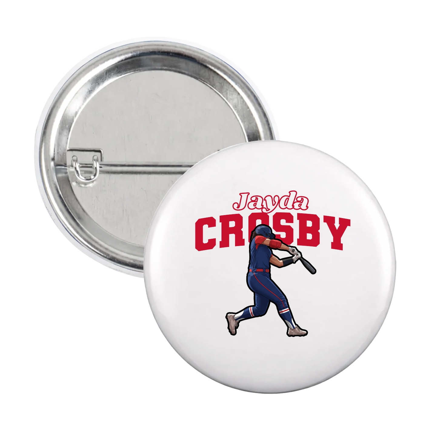 Game Day Button — Name Arch in White