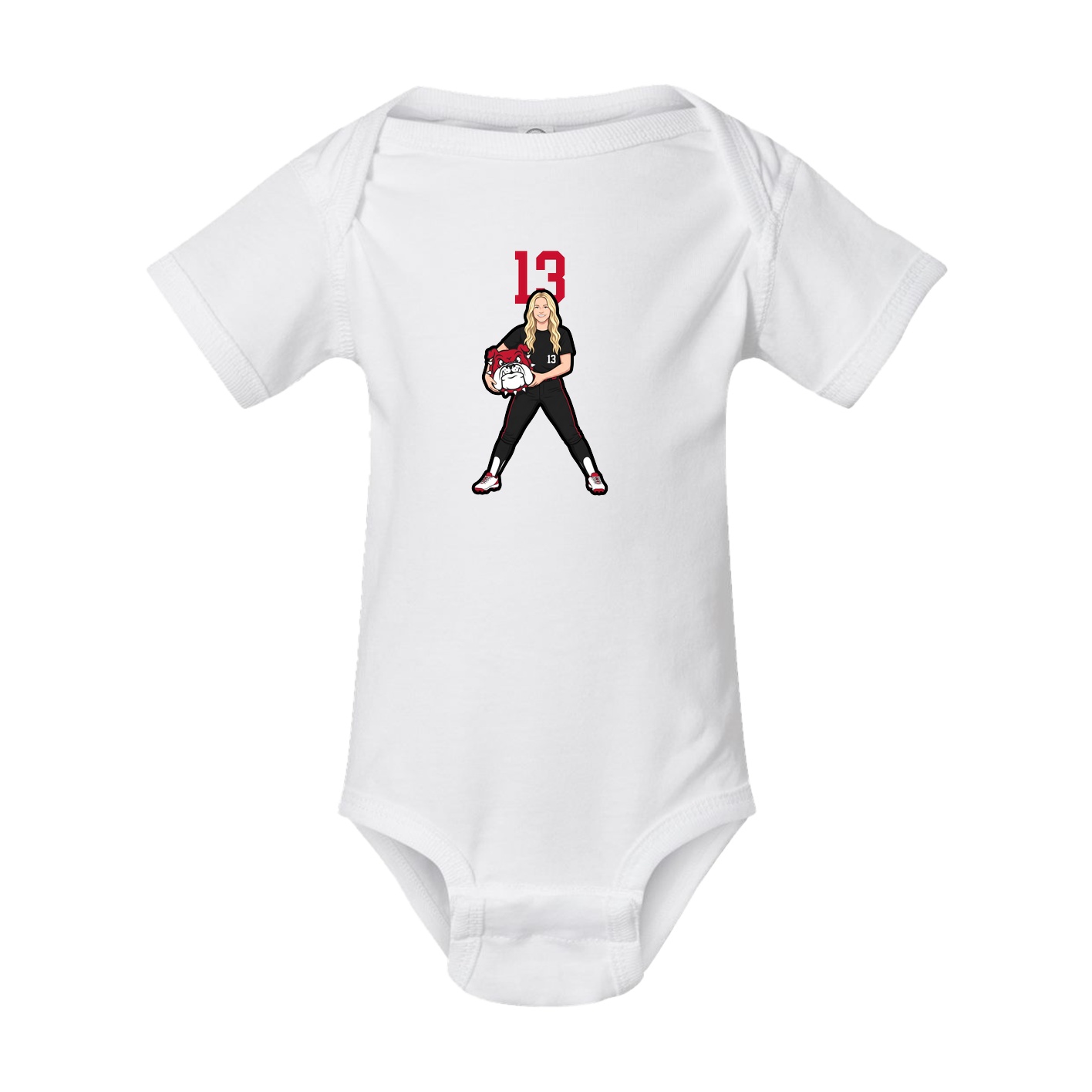 Baby Onesie — Number Top in White