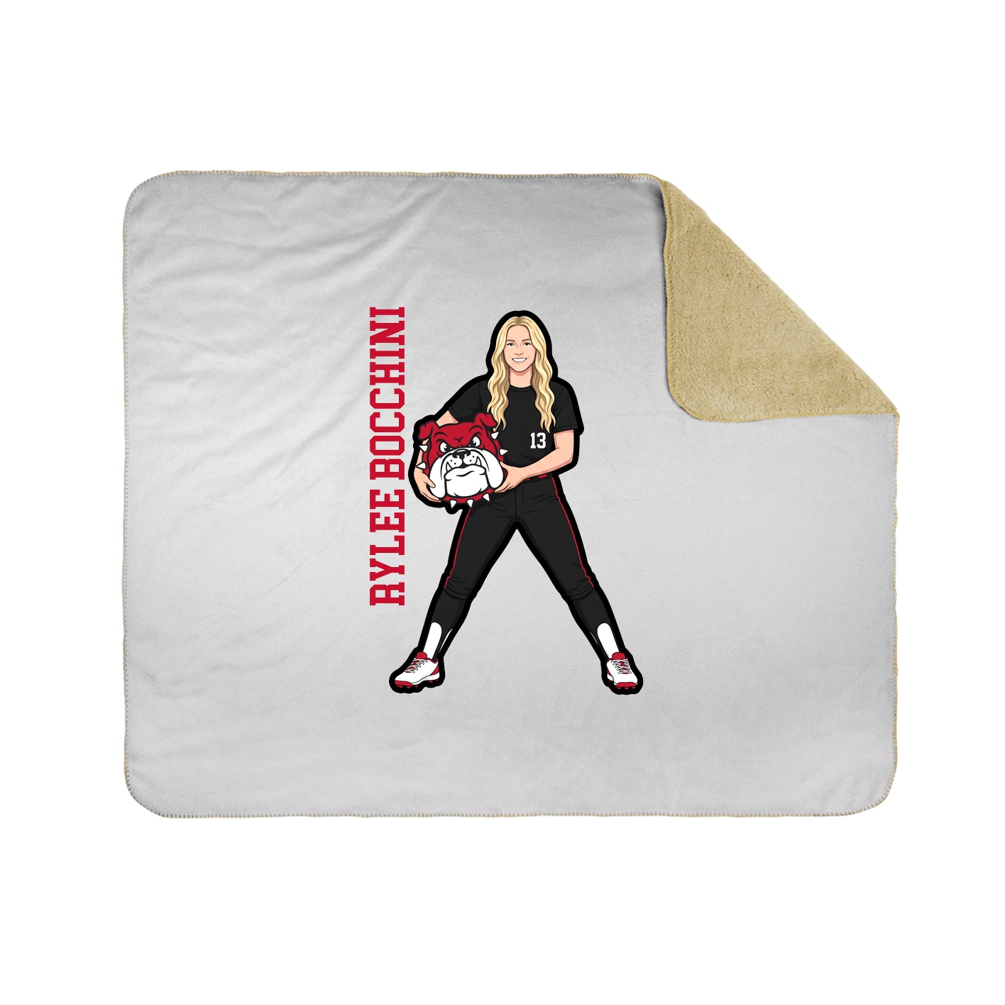 Throw Blanket — Name Vertical in White