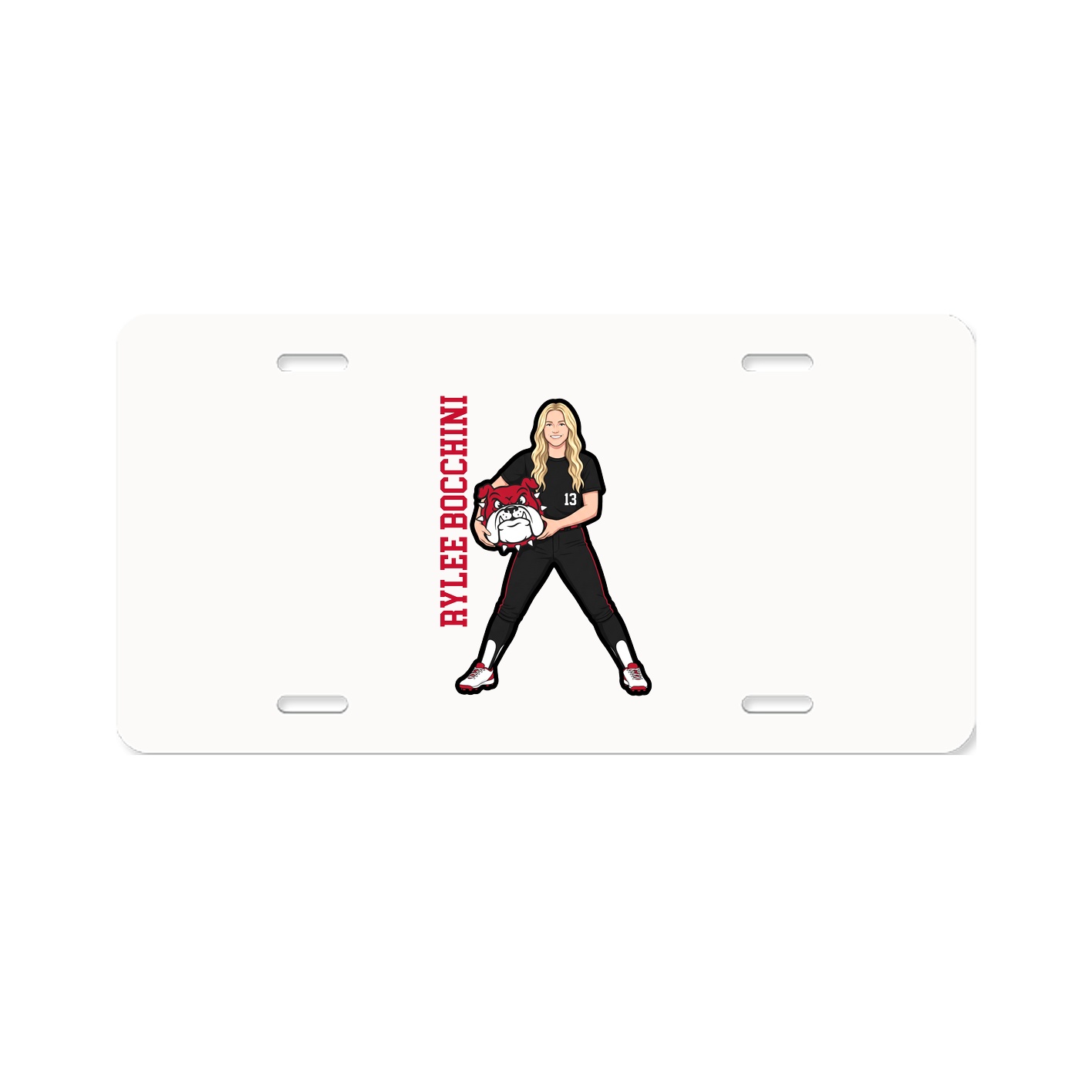 License Plate — Name Vertical in Classic
